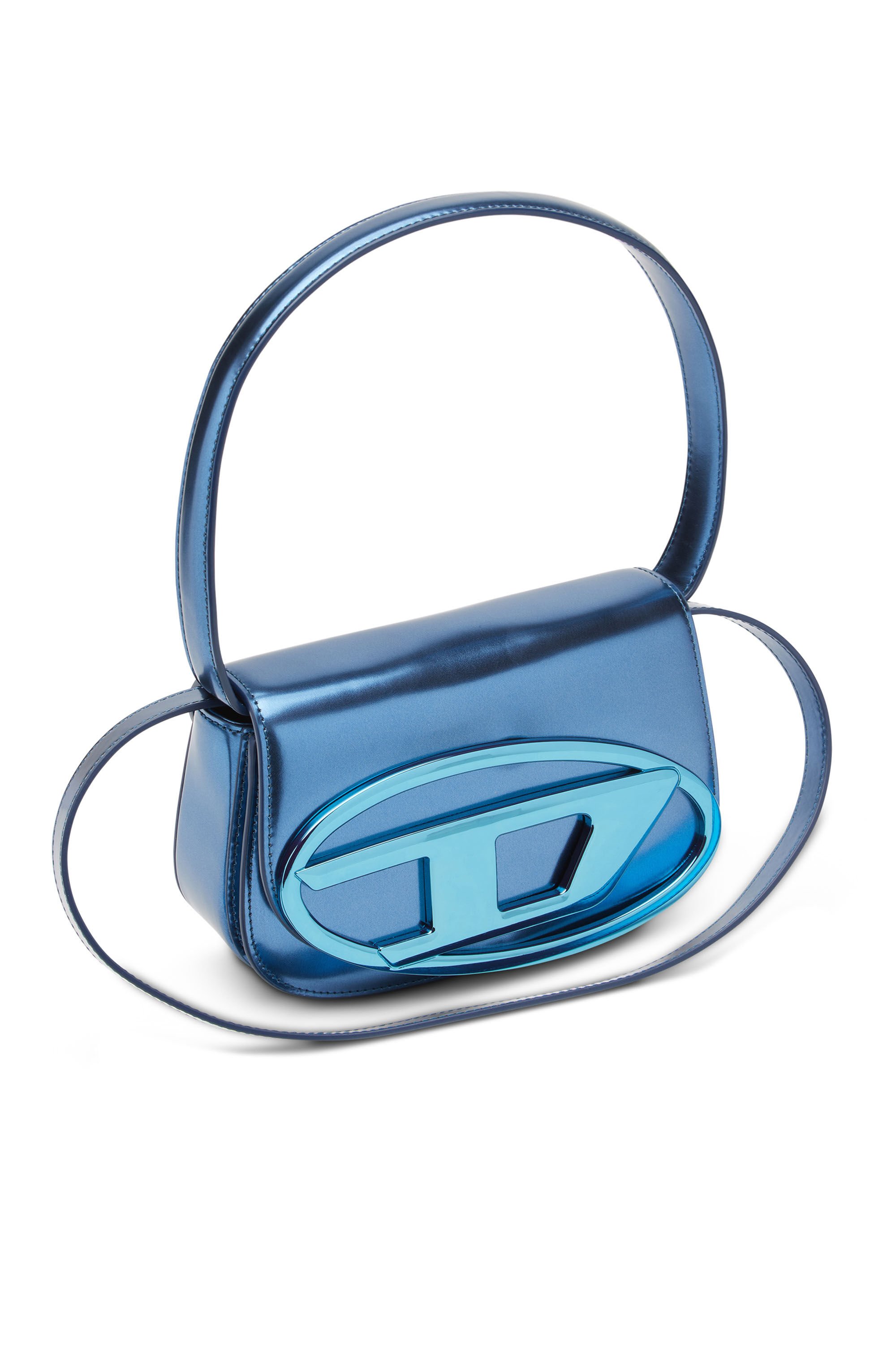 Diesel - 1DR, Woman 1DR-Iconic shoulder bag in mirrored leather in Blue - Image 2