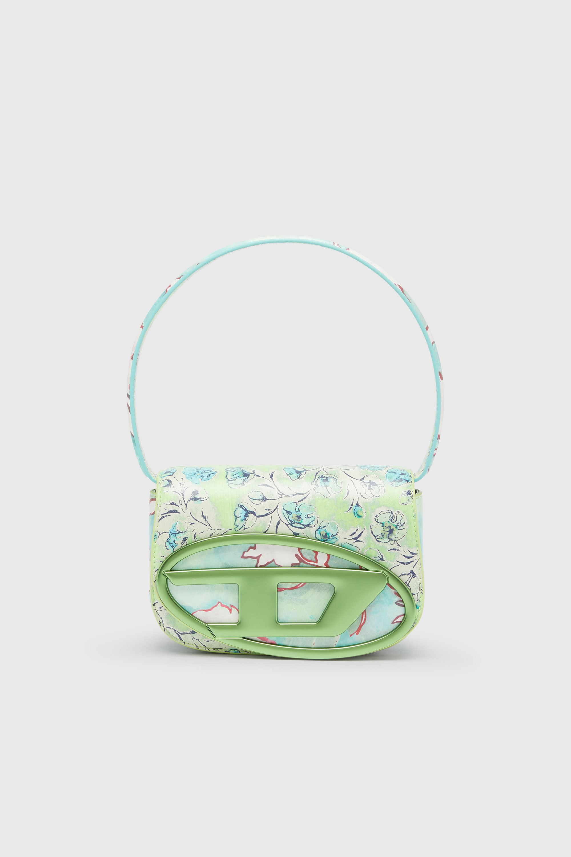 Diesel - 1DR, Woman's 1DR-Iconic shoulder bag with floral print in Green - 2