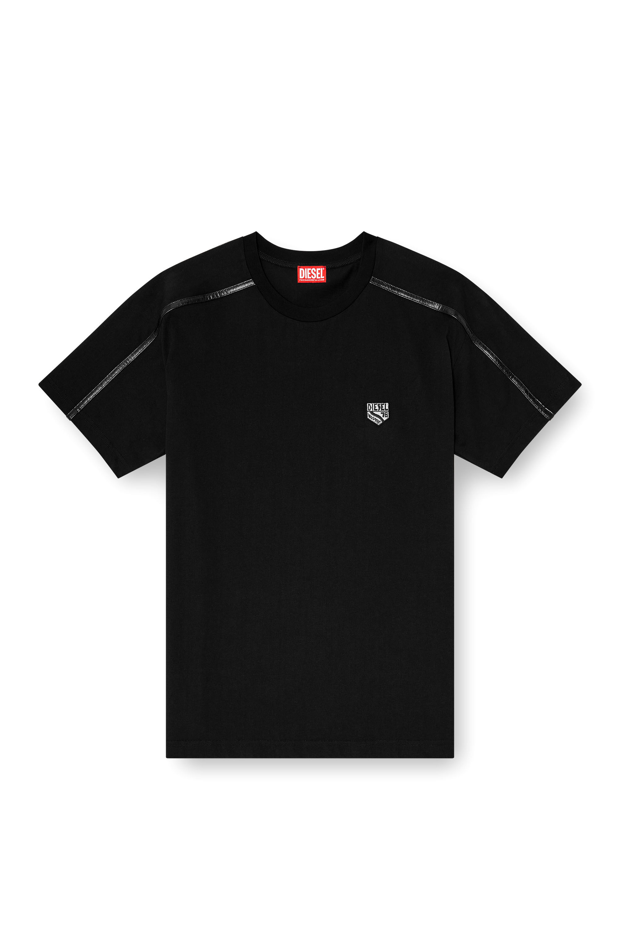 Diesel - T-NORM-FL, Man's T-shirt with contrast trims and logo patch in null - 2