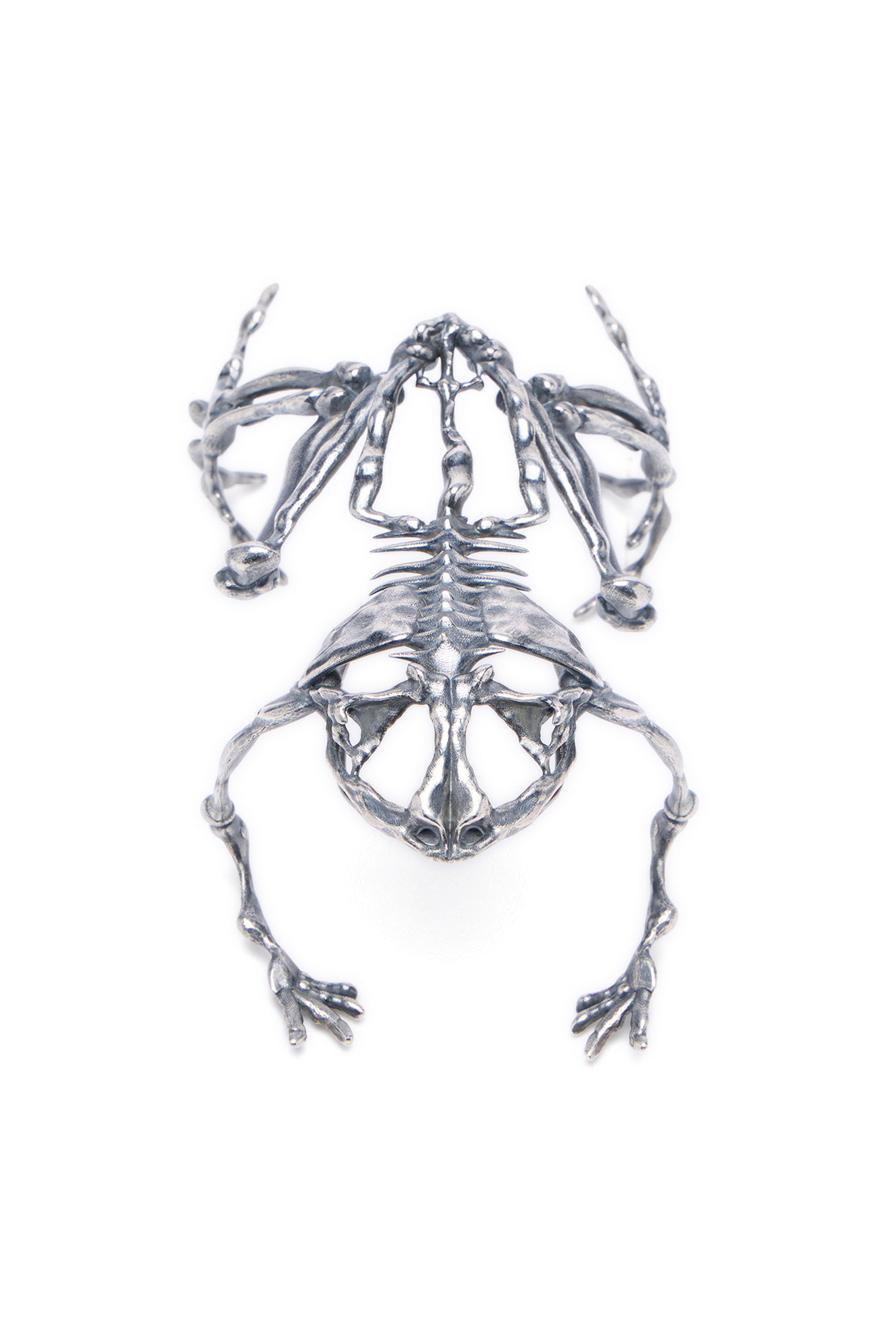 Diesel - CUFF FROG, Woman's Skeleton-effect metal bracelet in Silver - 2