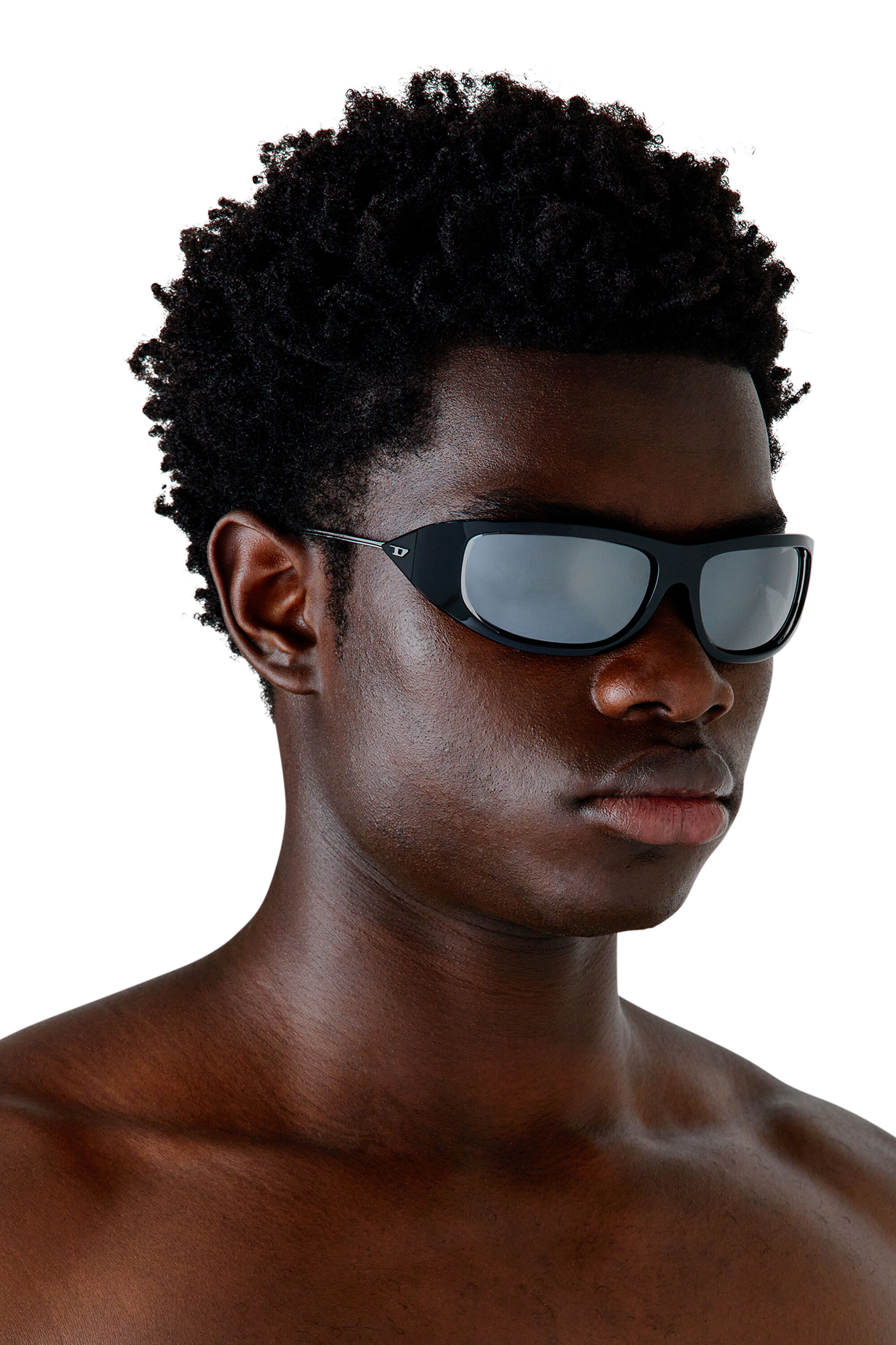 Diesel - 0DL3001, Unisex Wraparound style sunglasses in Black - Image 4