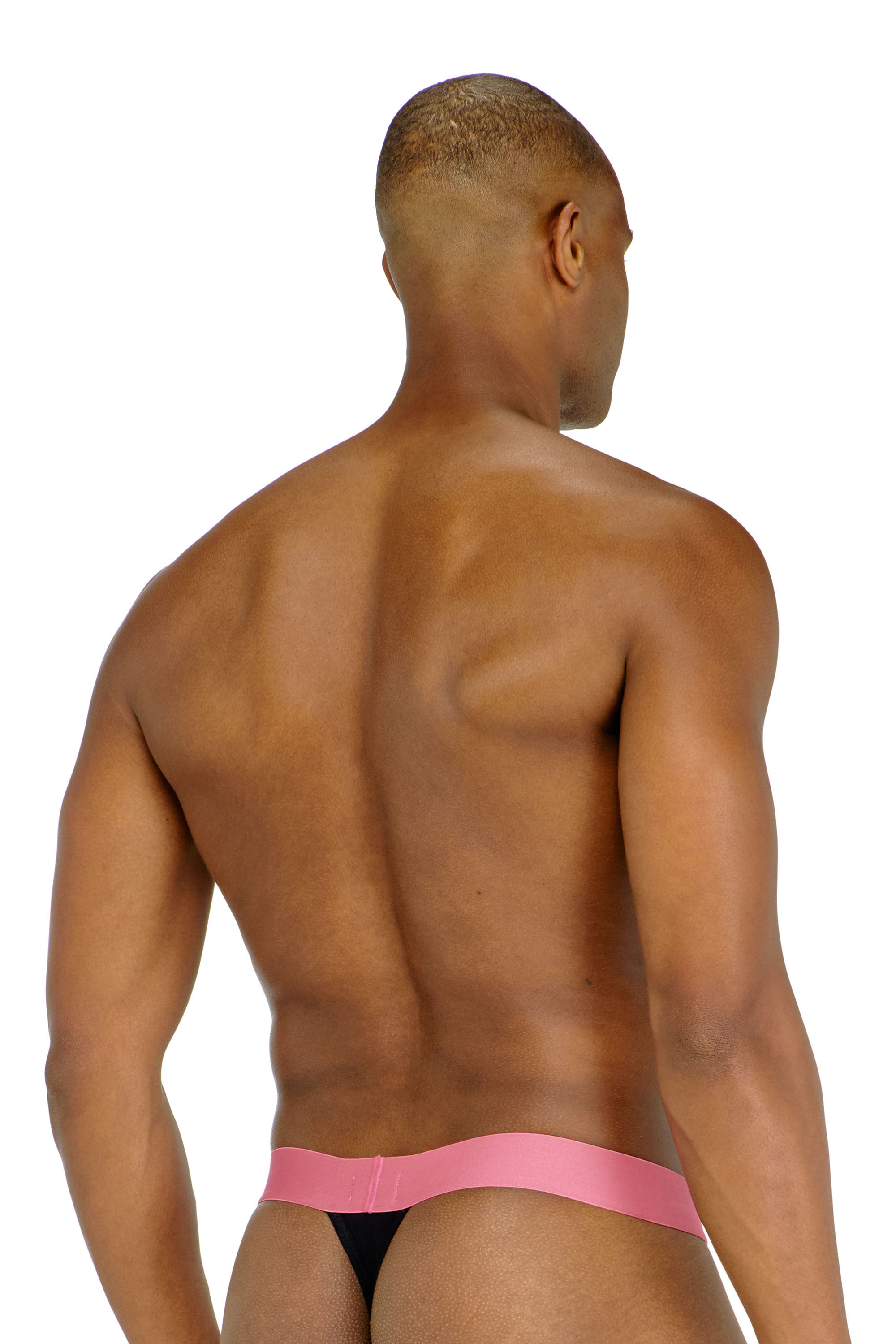 Diesel - FRITZ-D-POP-3PACK, Man's Three-pack thongs with bold logo waistband in Black/Pink - 3