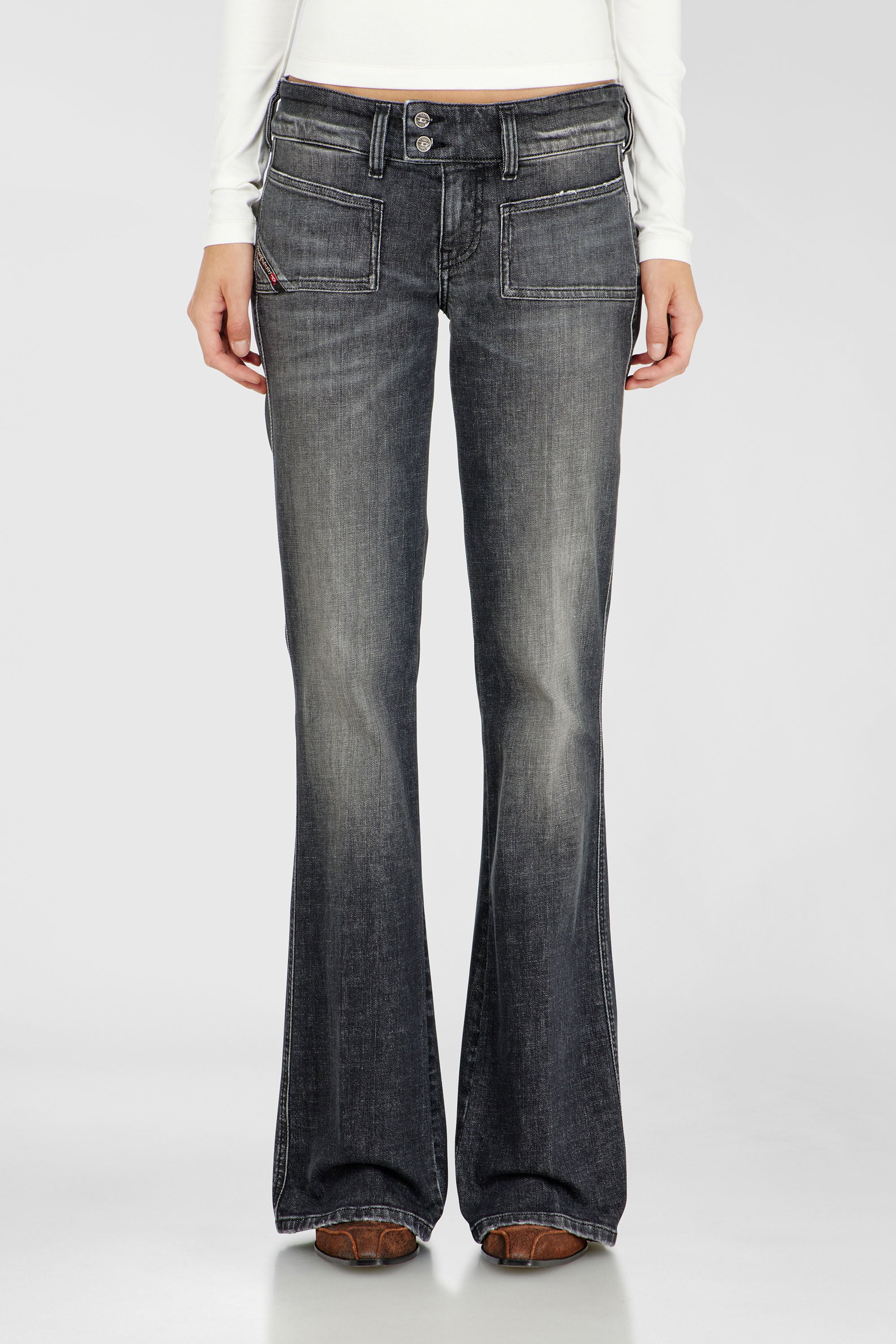 Diesel - Woman's Bootcut Jeans D-Hush 0CIAU, Black/Dark grey - 4