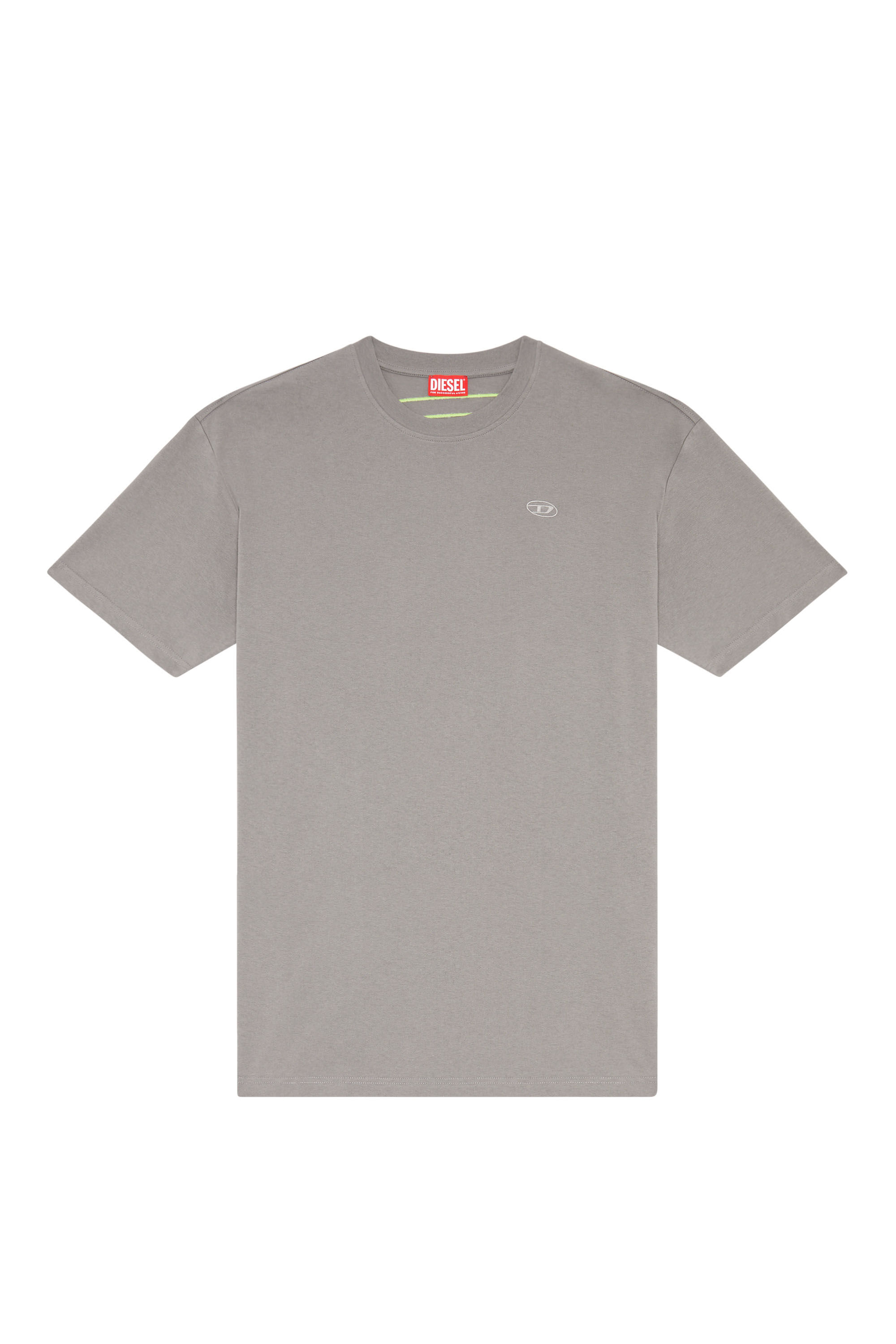 Diesel - T-BOGGY-MEGOVAL-D, Man T-shirt with maxi oval D embroidery in Grey - Image 2