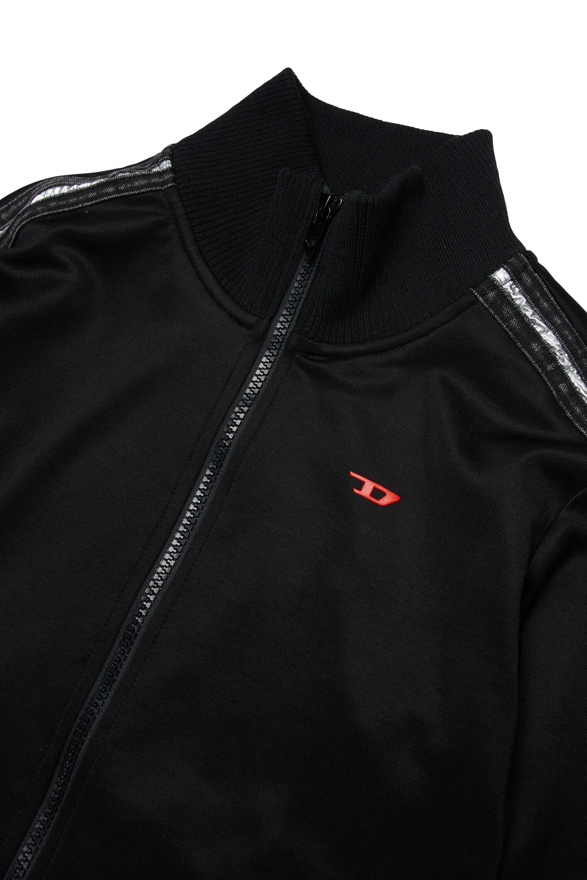 Diesel - SACARON, Man's Sweatshirt with zip and logo detail in Black - 3