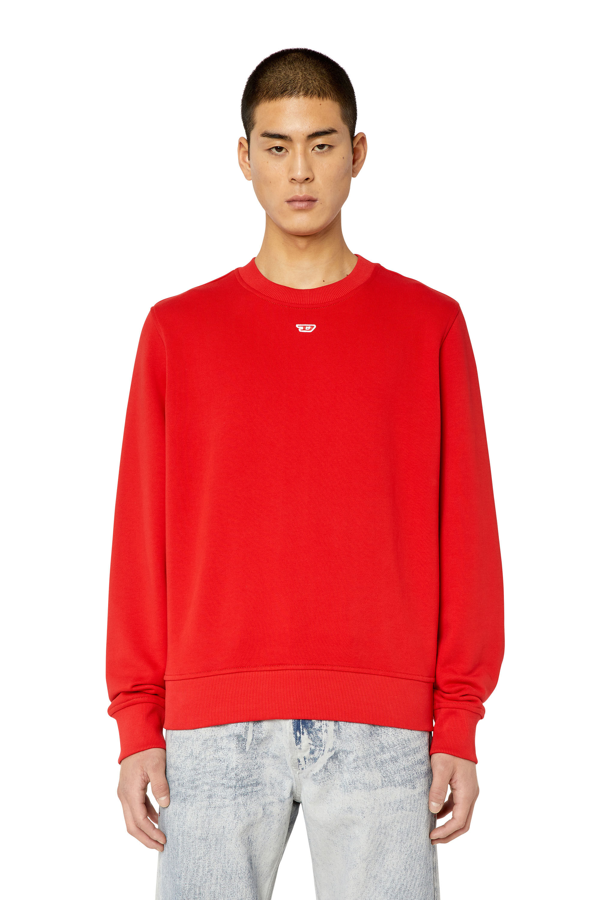 Diesel - S-GINN-D, Unisex Sweatshirt with mini D patch in Red - Image 3