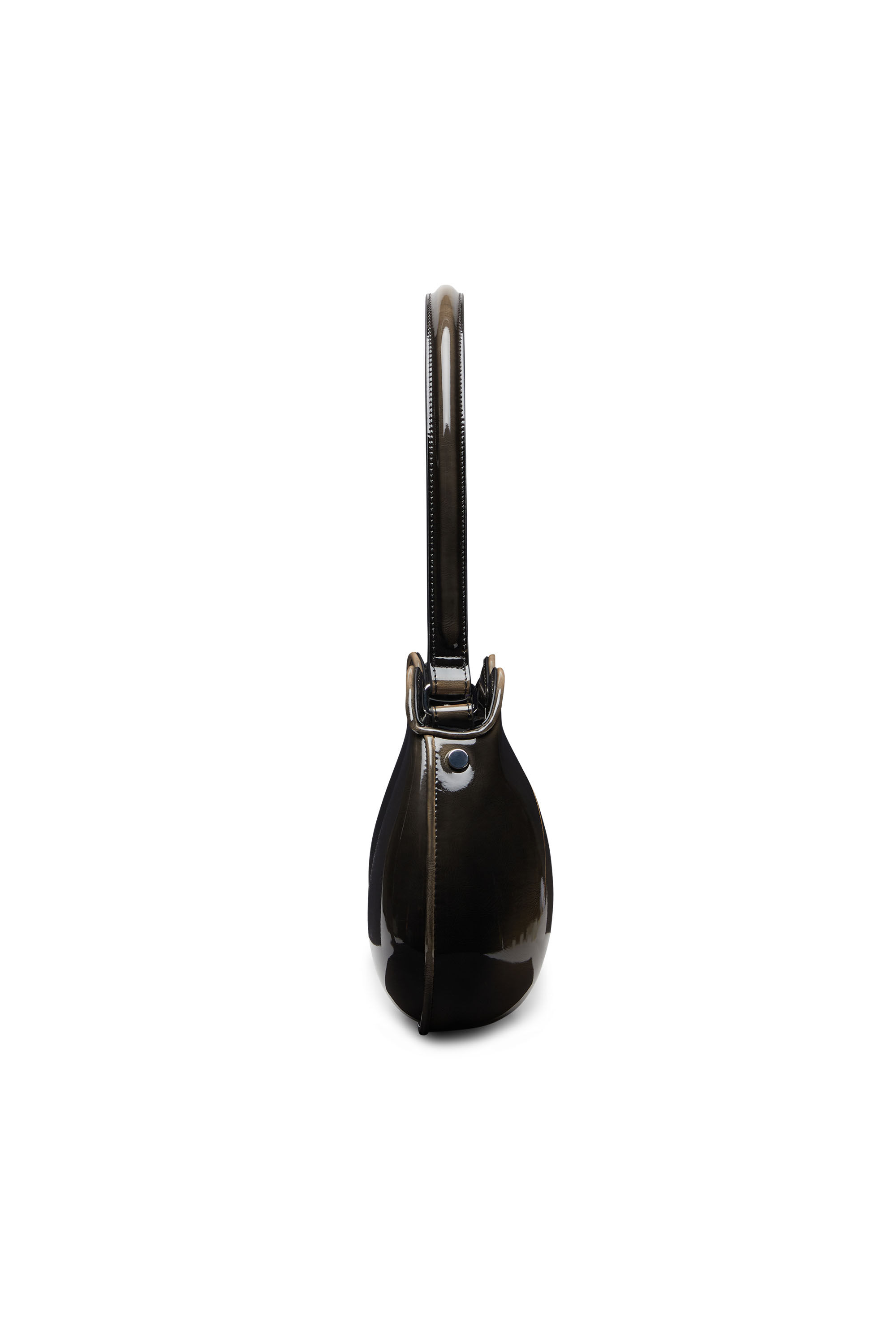 Diesel - DOUBLE-D SHOULDER, Woman's Double-D-Rigid shoulder bag in dégradé glossy PU in Black/Bronze - 4
