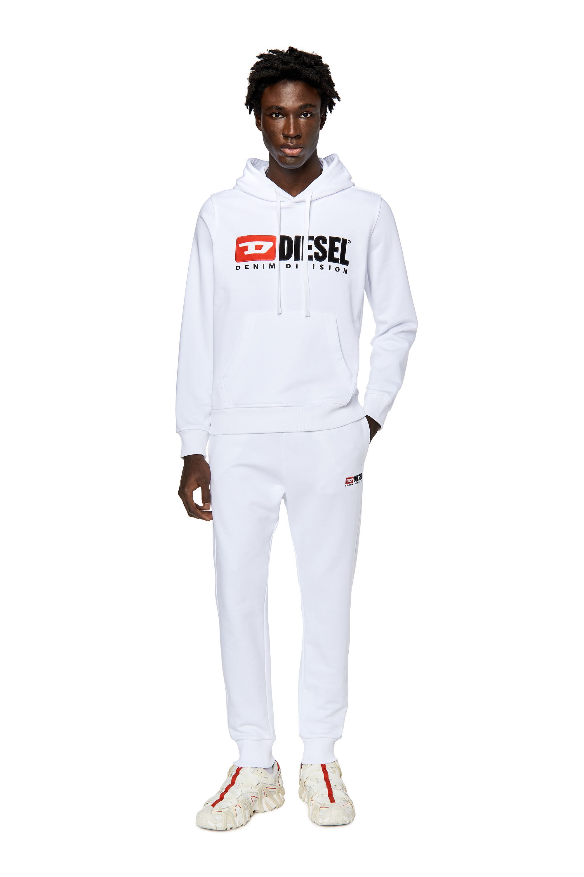 Diesel - P-TARY-DIV, Man Track pants with embroidered logo in White - Image 1