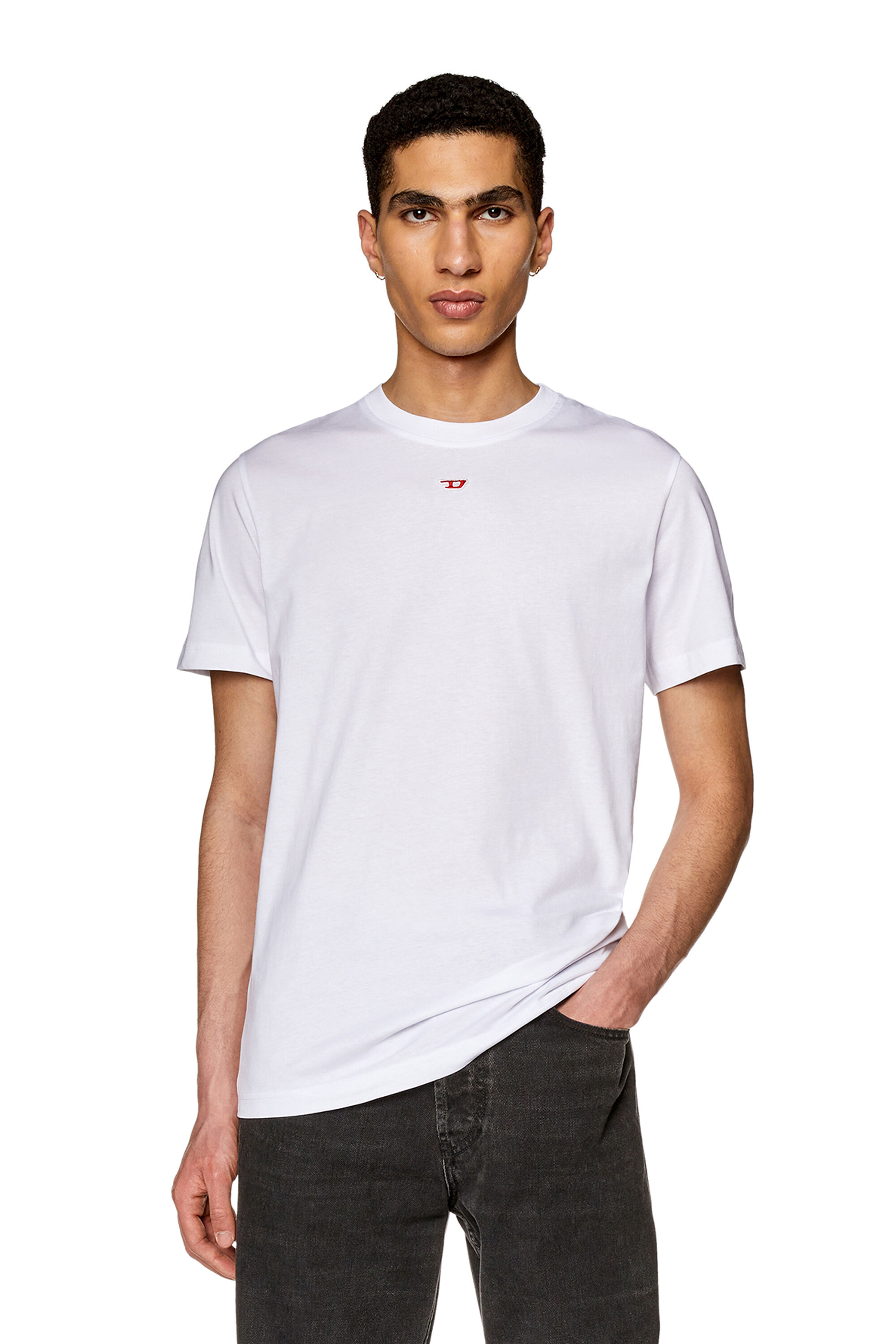 Diesel - T-DIEGOR-D, Man T-shirt with D patch in White - Image 3