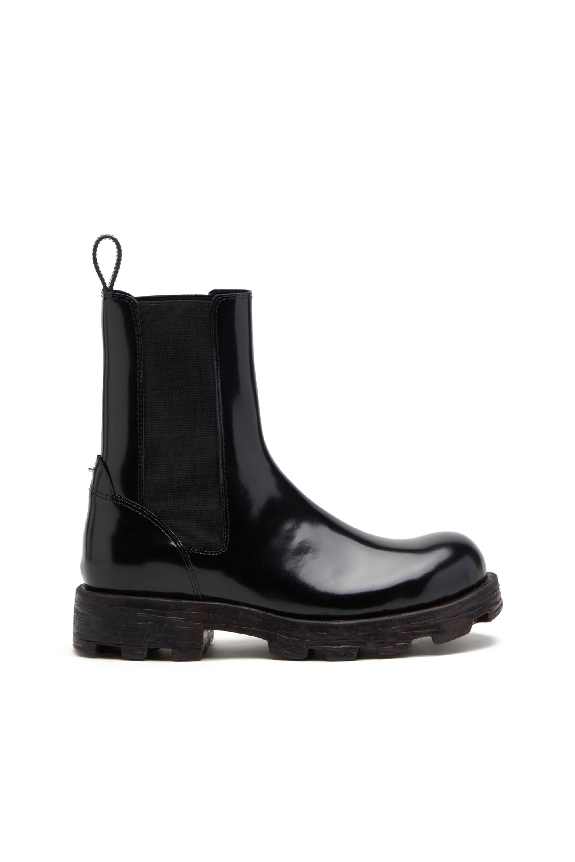 Diesel - D-HAMMER CH W, Woman D-Hammer CH W - Oiled leather boots with lug sole in Black - Image 1