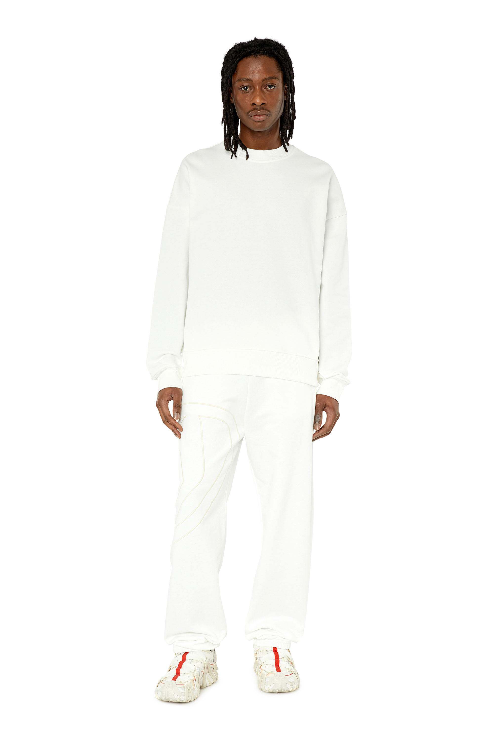 Diesel - S-ROB-MEGOVAL, Man Sweatshirt with back maxi D logo in White - Image 1
