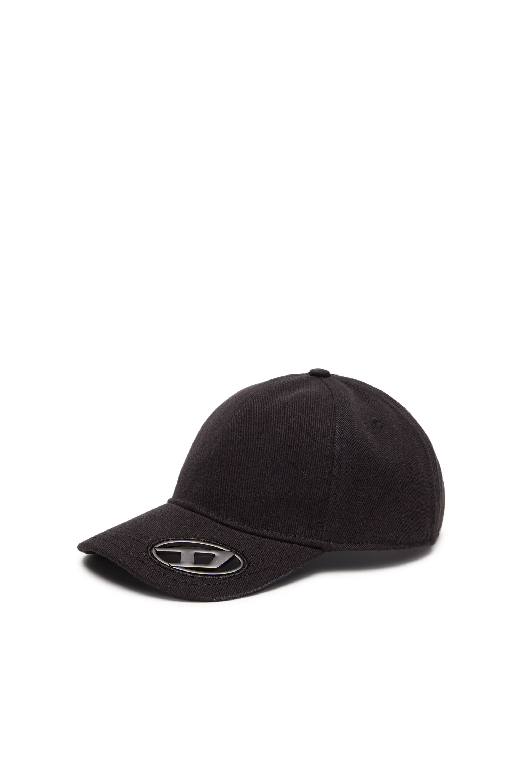 Diesel - C-PLAK, Man Baseball cap with oval D plaque in Black - Image 1