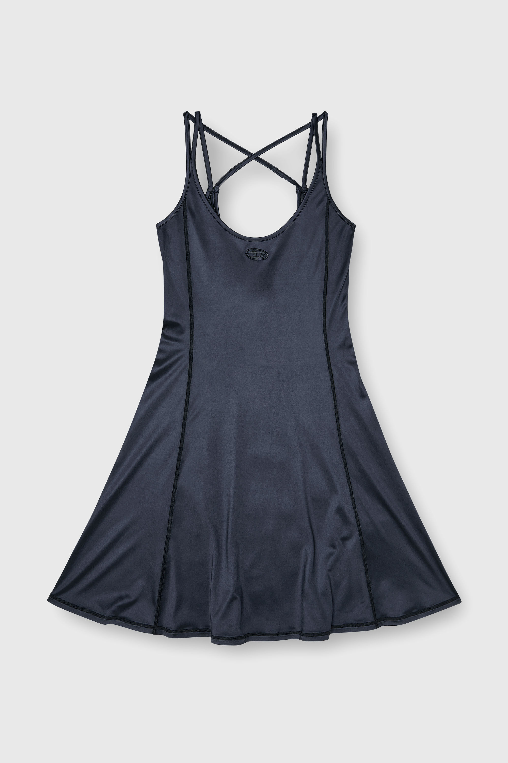 Diesel - D-IMMY, Woman's Fluid mini dress with double straps in Black - 2