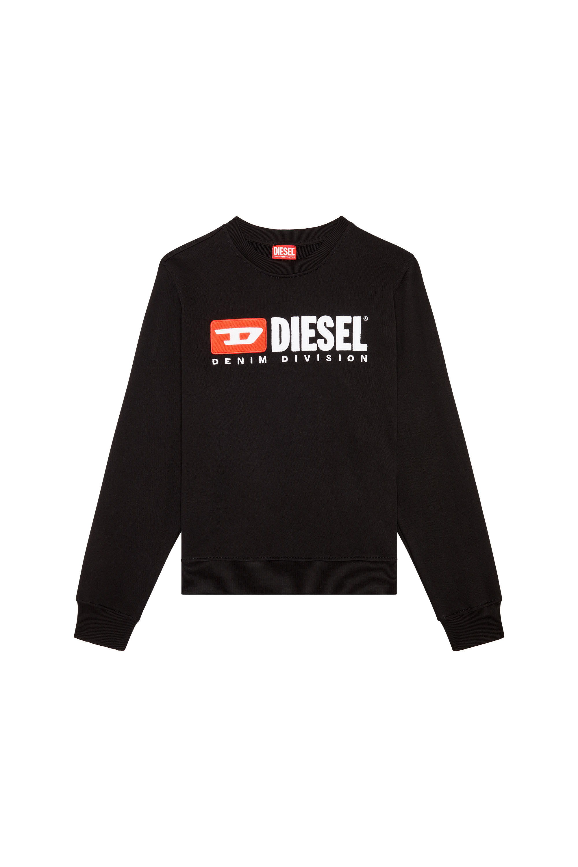 Diesel - S-GINN-DIV, Man Sweatshirt with logo appliqué in Black - Image 2
