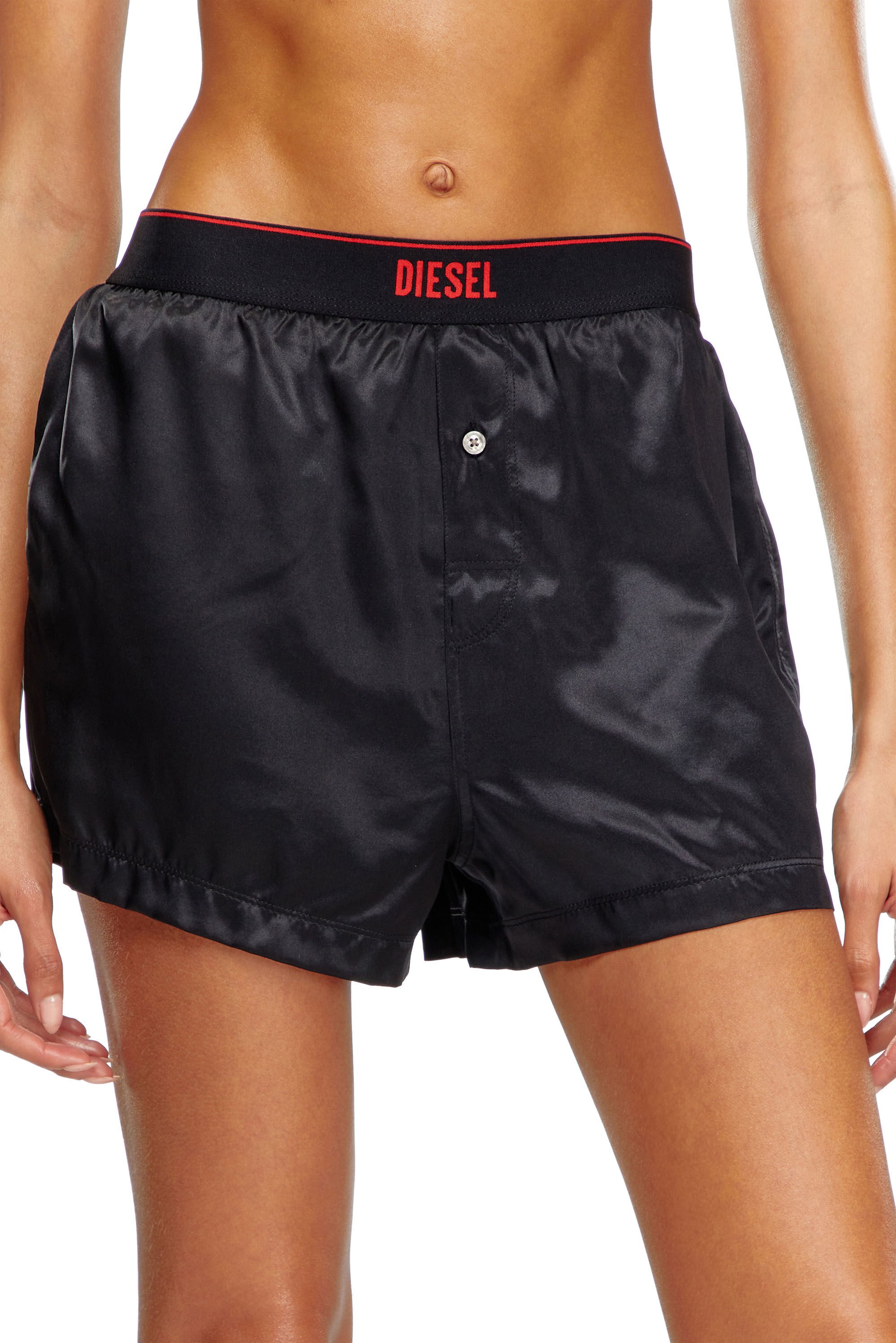 Diesel - UUBX-STARK-EL, Unisex Silk boxers with logo waist in Black - Image 5