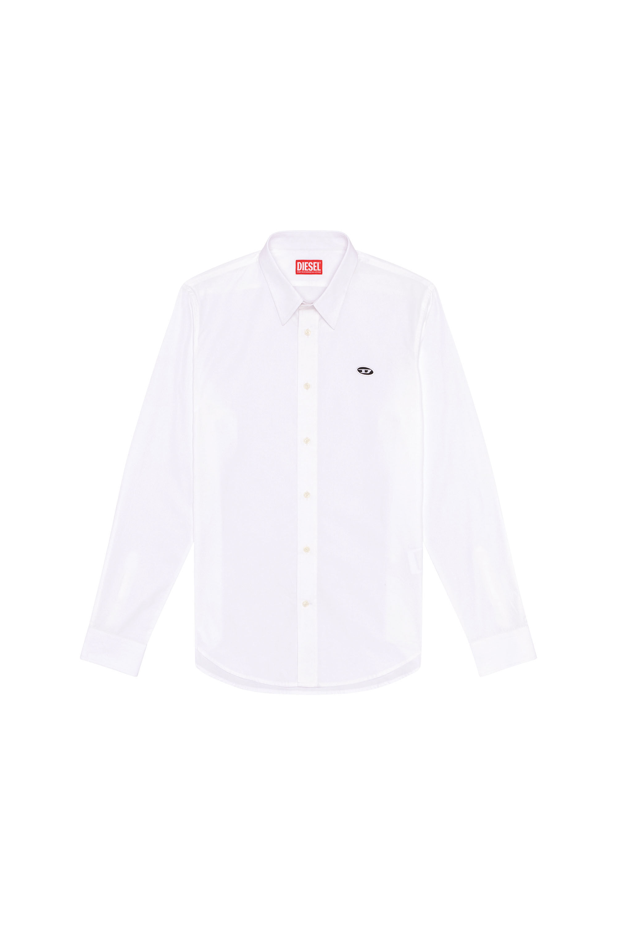 Diesel - S-BENNY-A, Man Shirt with oval D patch in White - Image 2
