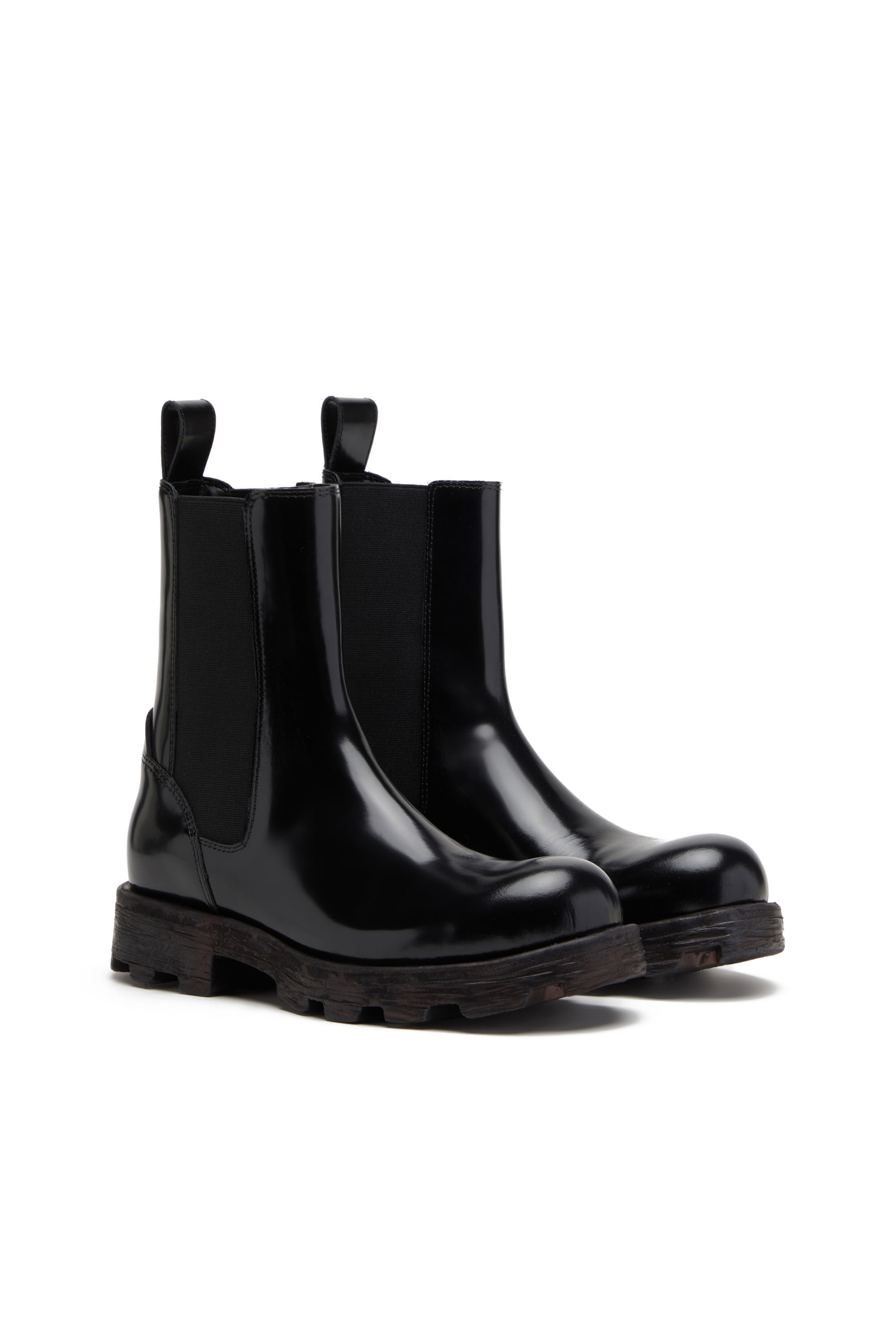 Diesel - D-HAMMER CH W, Woman D-Hammer CH W - Oiled leather boots with lug sole in Black - Image 2