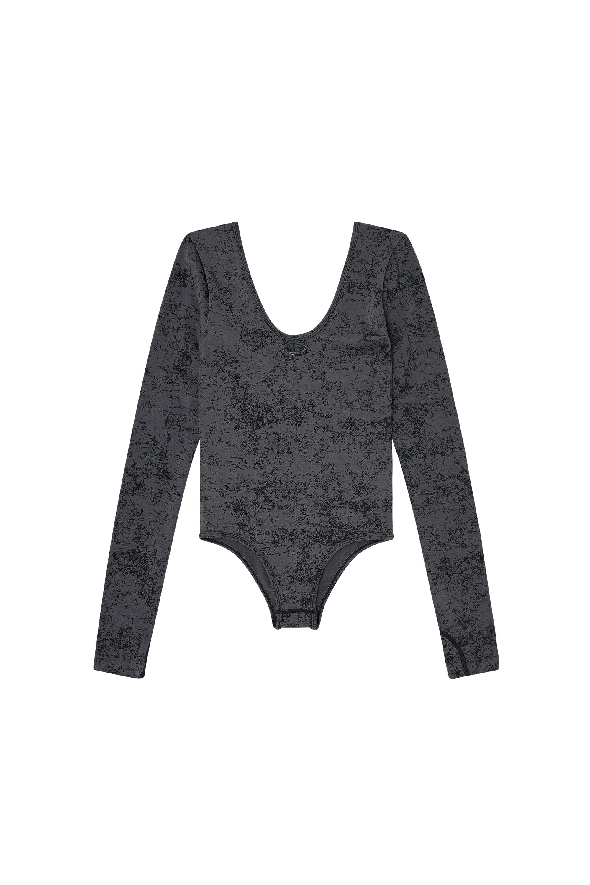 Diesel - IONNA-UTLT, Woman's Open-back bodysuit with utilitarian print in Black - 2