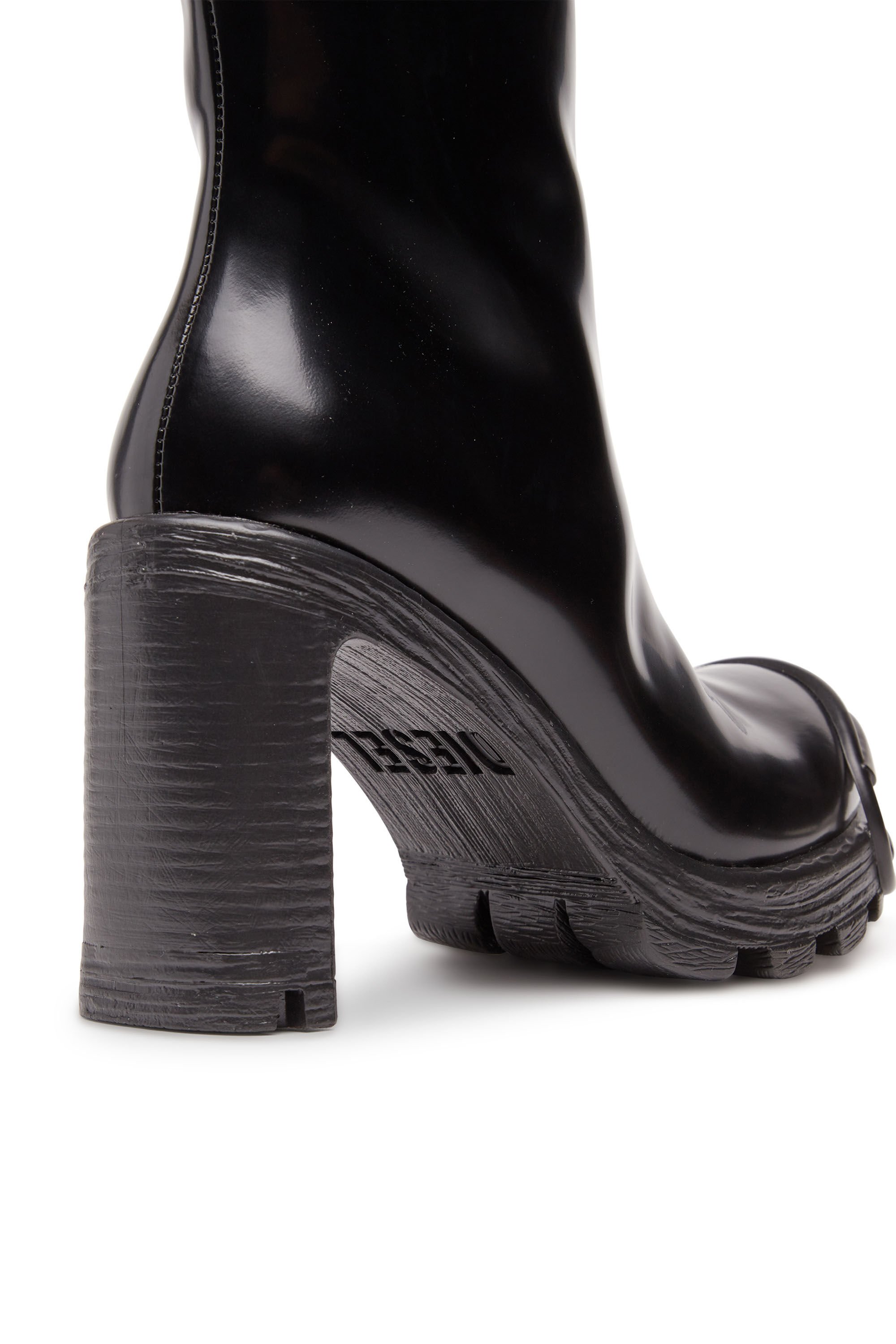 Diesel - D-HAMMER D HB W, Woman D-Hammer-High-heel boots in brushed leather in Black - Image 4
