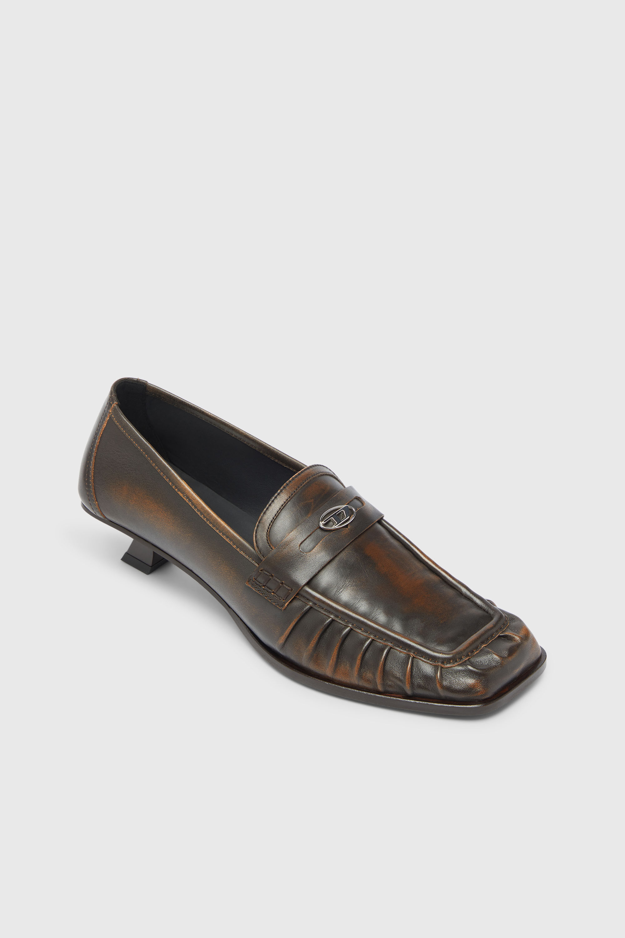Diesel - D-AMBER MOC 30, Woman's D-Amber - Penny loafers in leather in Brown - 6