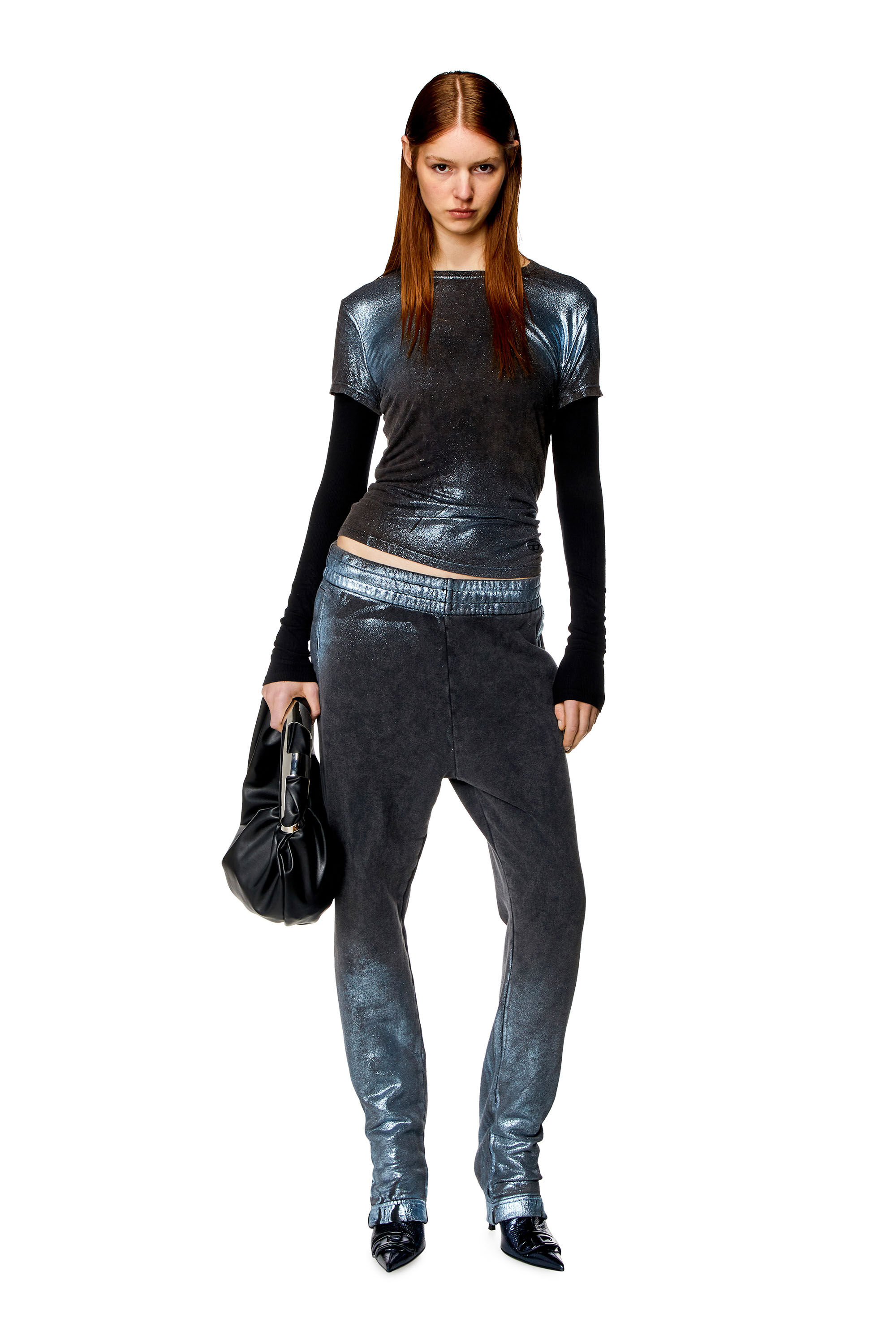 Diesel - P-LEB, Woman Faded metallic sweatpants in Multicolor - Image 1