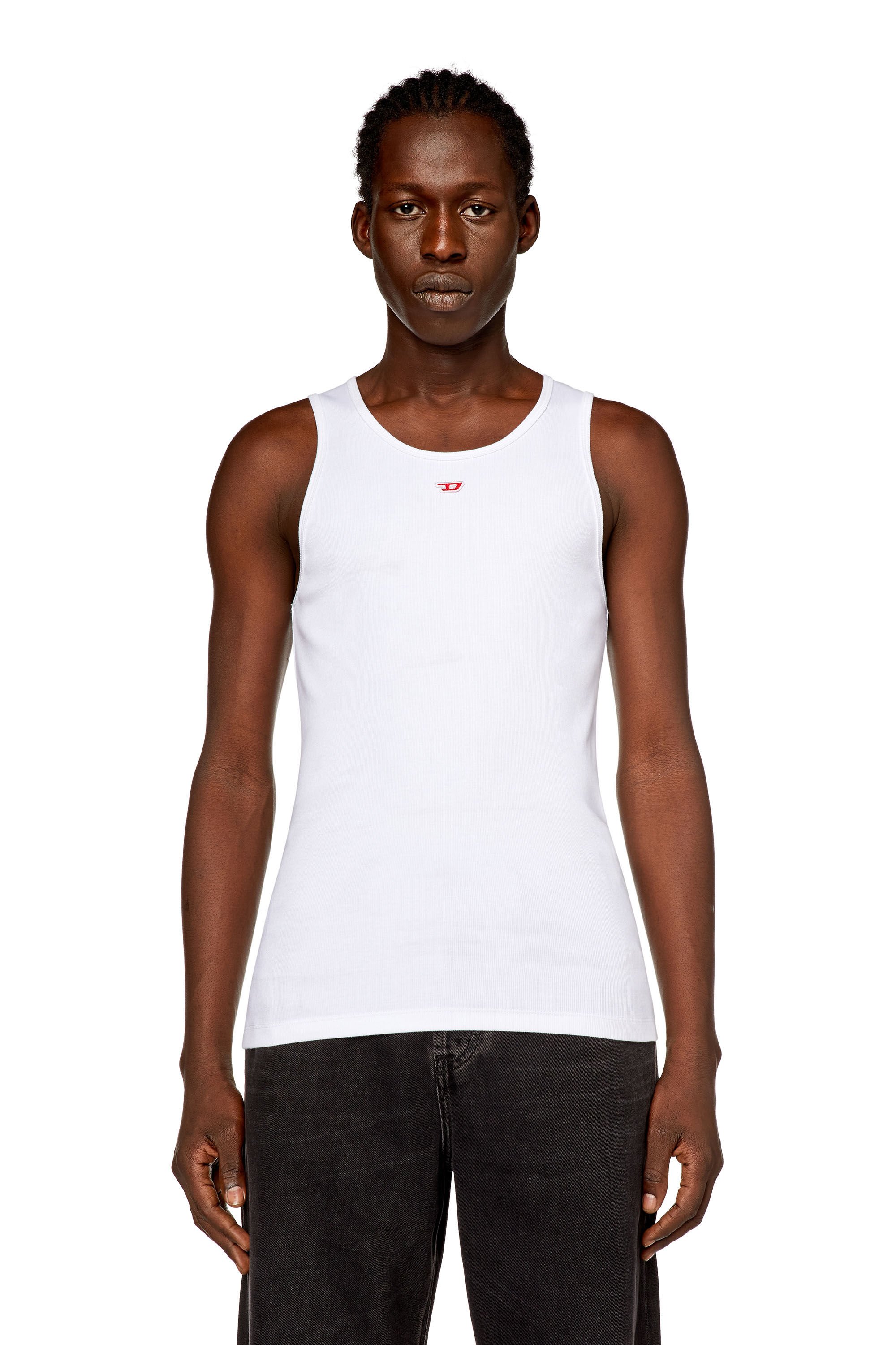 Diesel - T-LIFTY-D, Man Tank top with mini D logo patch in White - Image 5