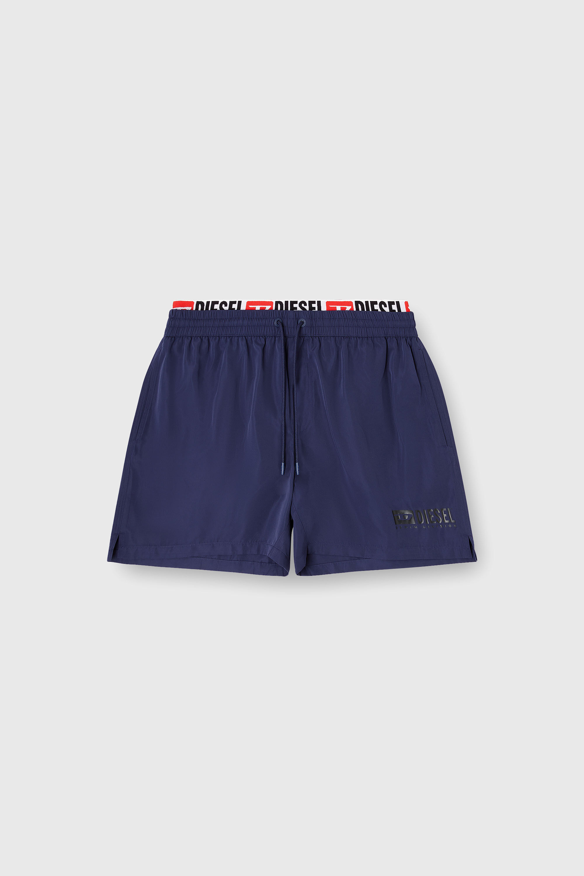 Diesel - VISPER-41-D-CORE, Man's Mid-length swim shorts with logo print in Dark Blue - 4