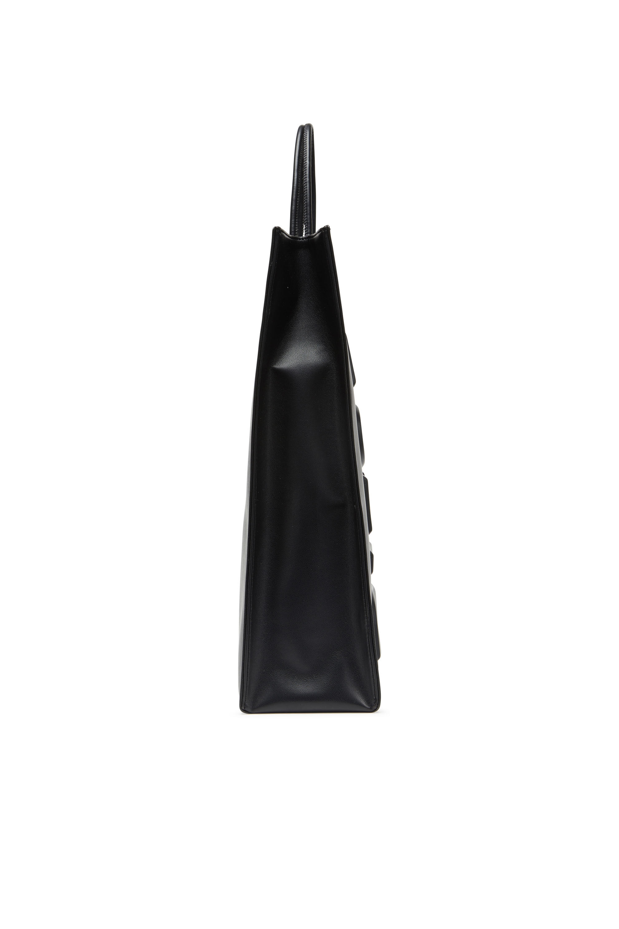 Diesel - DSL 3D SHOPPER L X, Unisex Dsl 3D L-Large PU tote bag with embossed logo in Black - Image 4