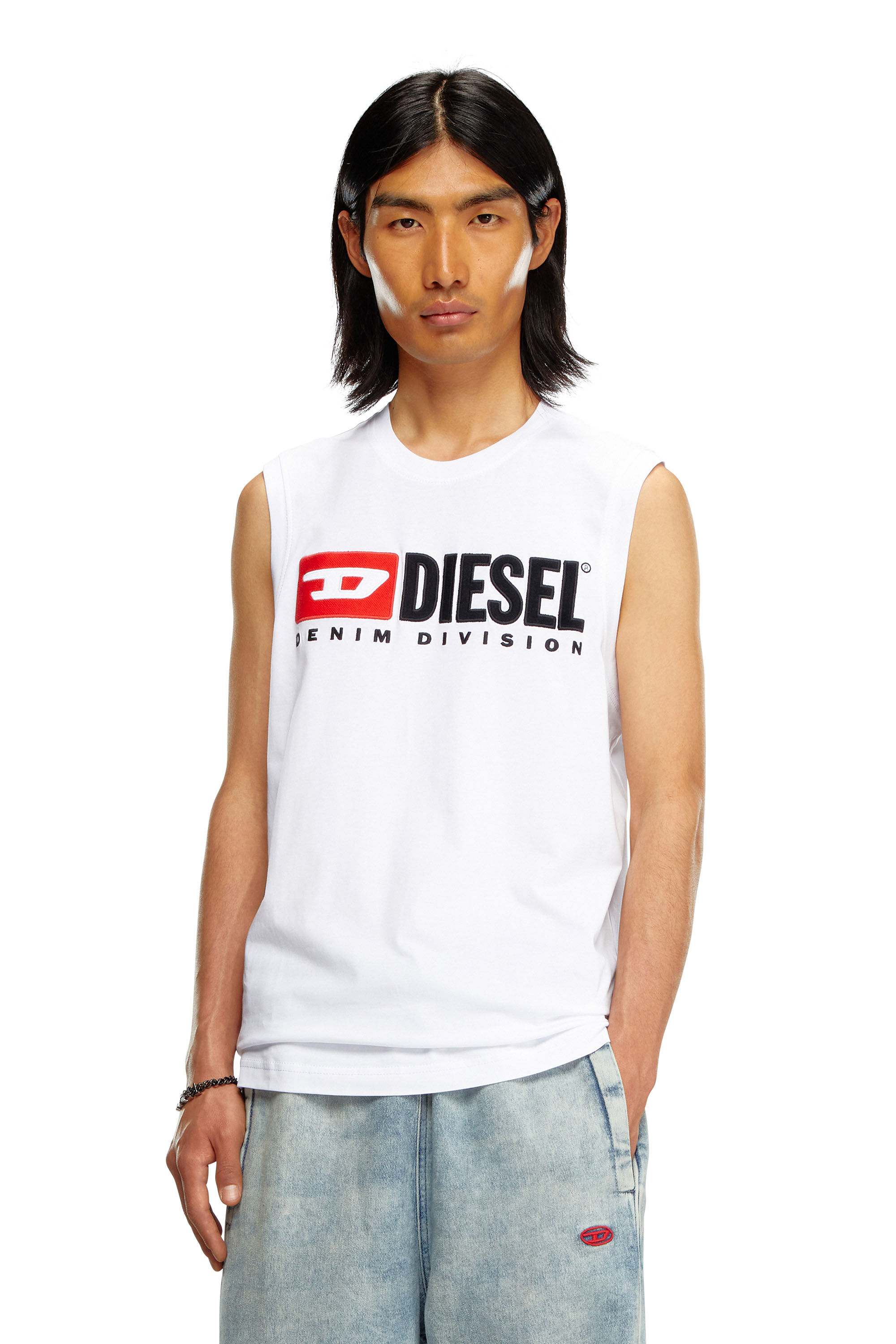 Diesel - T-ISCO-DIV, Man Tank top with chest logo print in White - Image 3