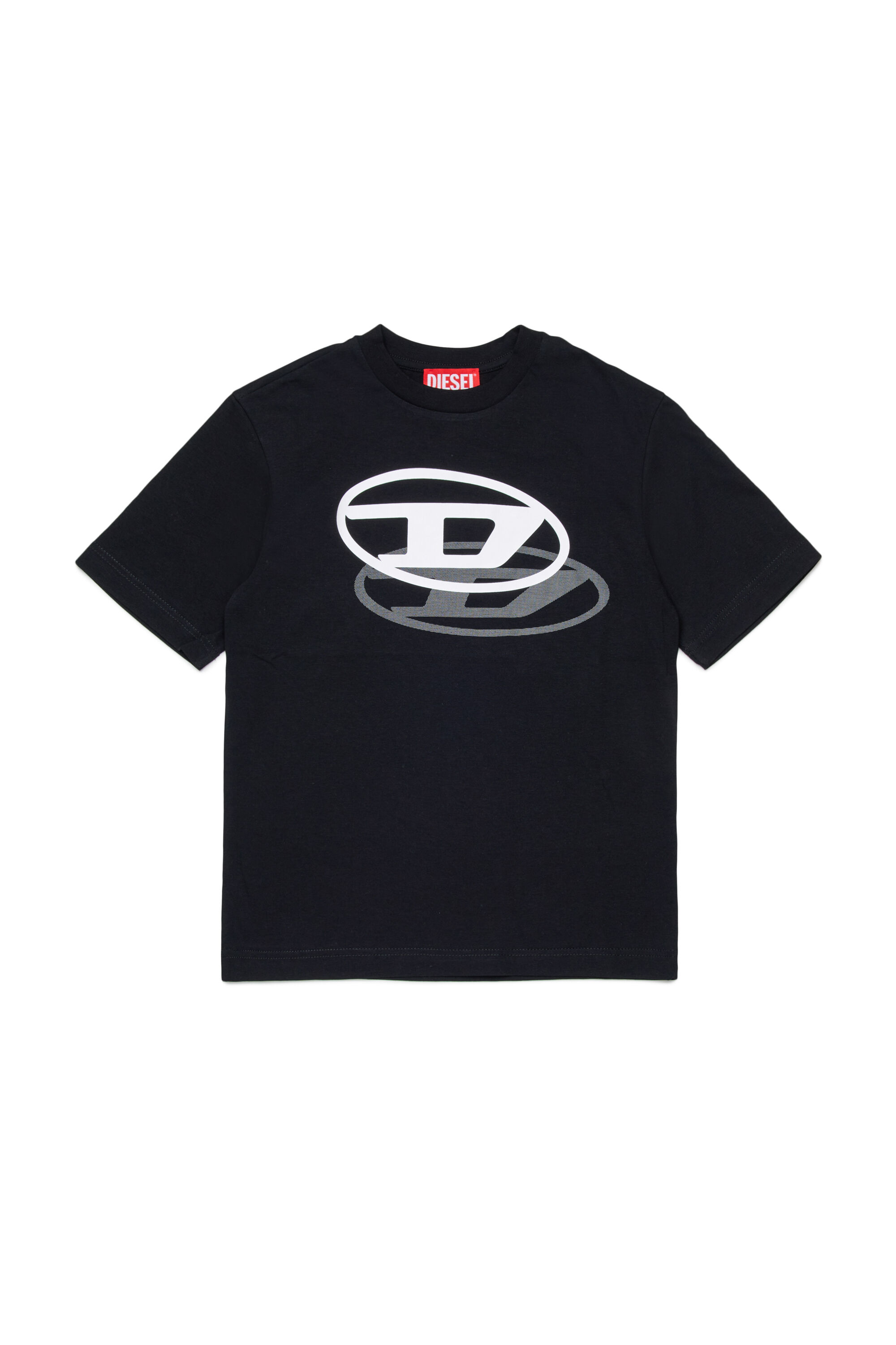 Diesel - TVALE OVER, Man's Cotton T-shirt with shadow Oval D in Black - 1