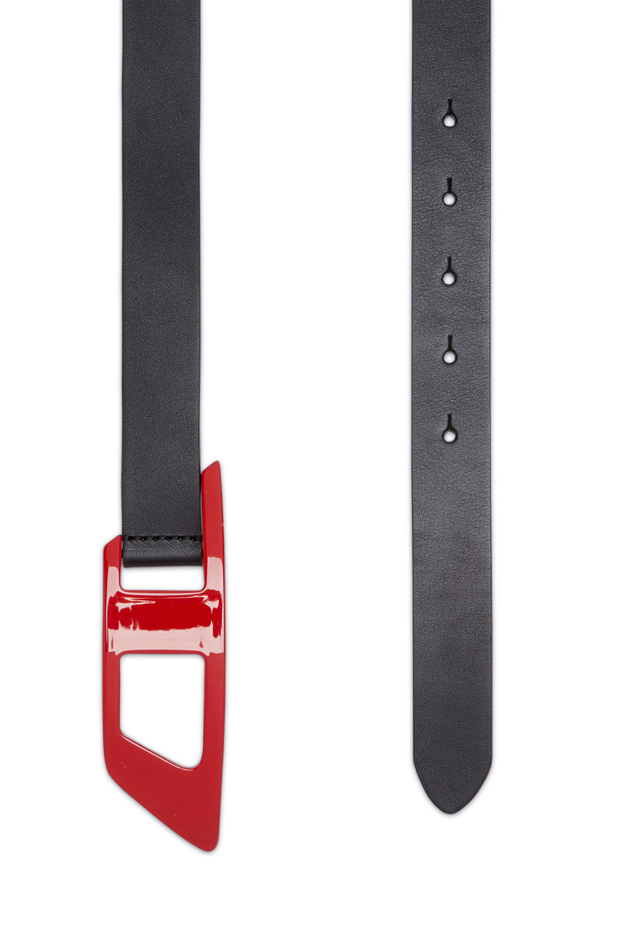Diesel - B-DLOGO II, Man Slim leather belt with D buckle in Multicolor - Image 2