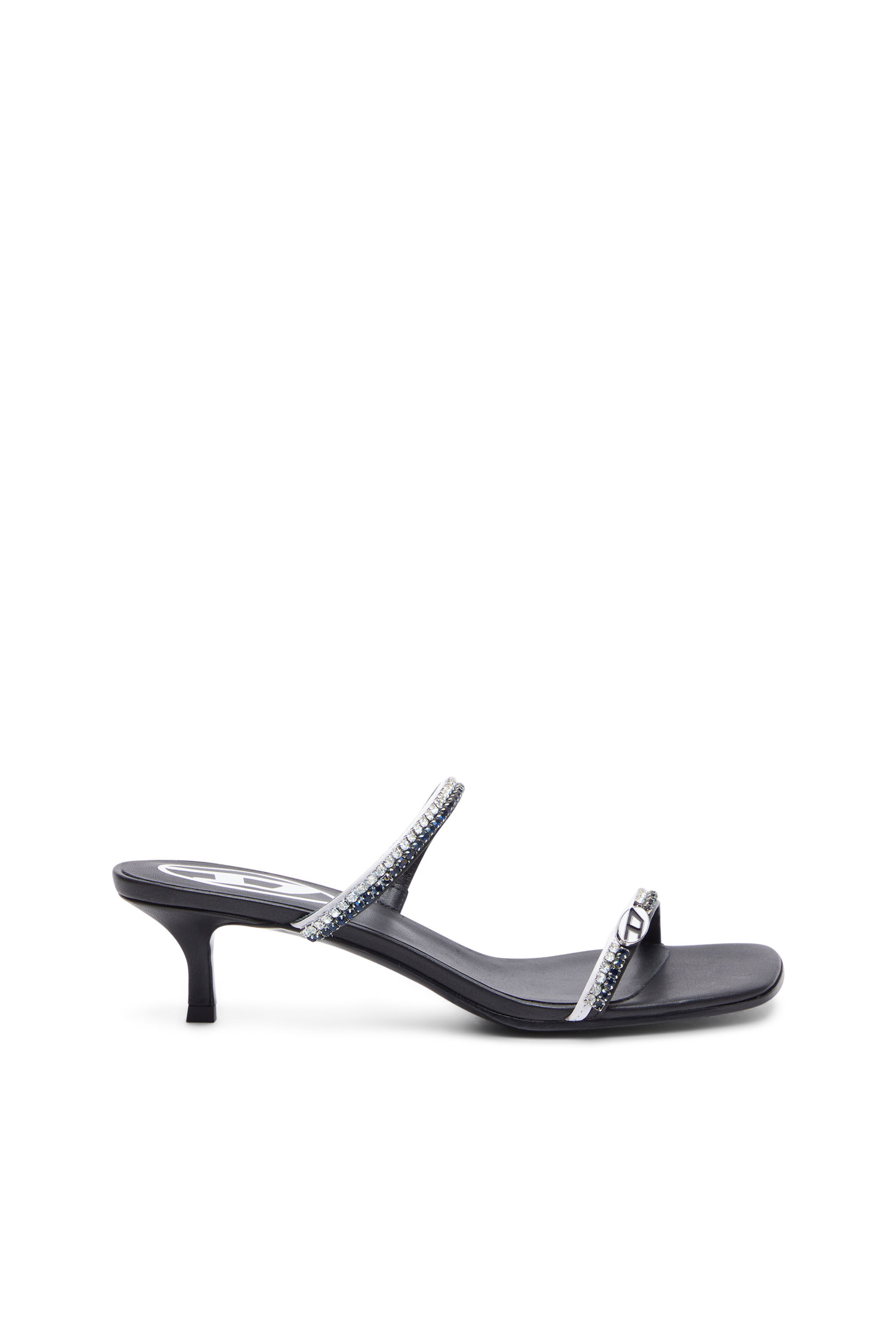 Diesel - D-KITTIE SD, Woman D-Kittie SD - Leather sandals with crystal straps in Black - Image 1