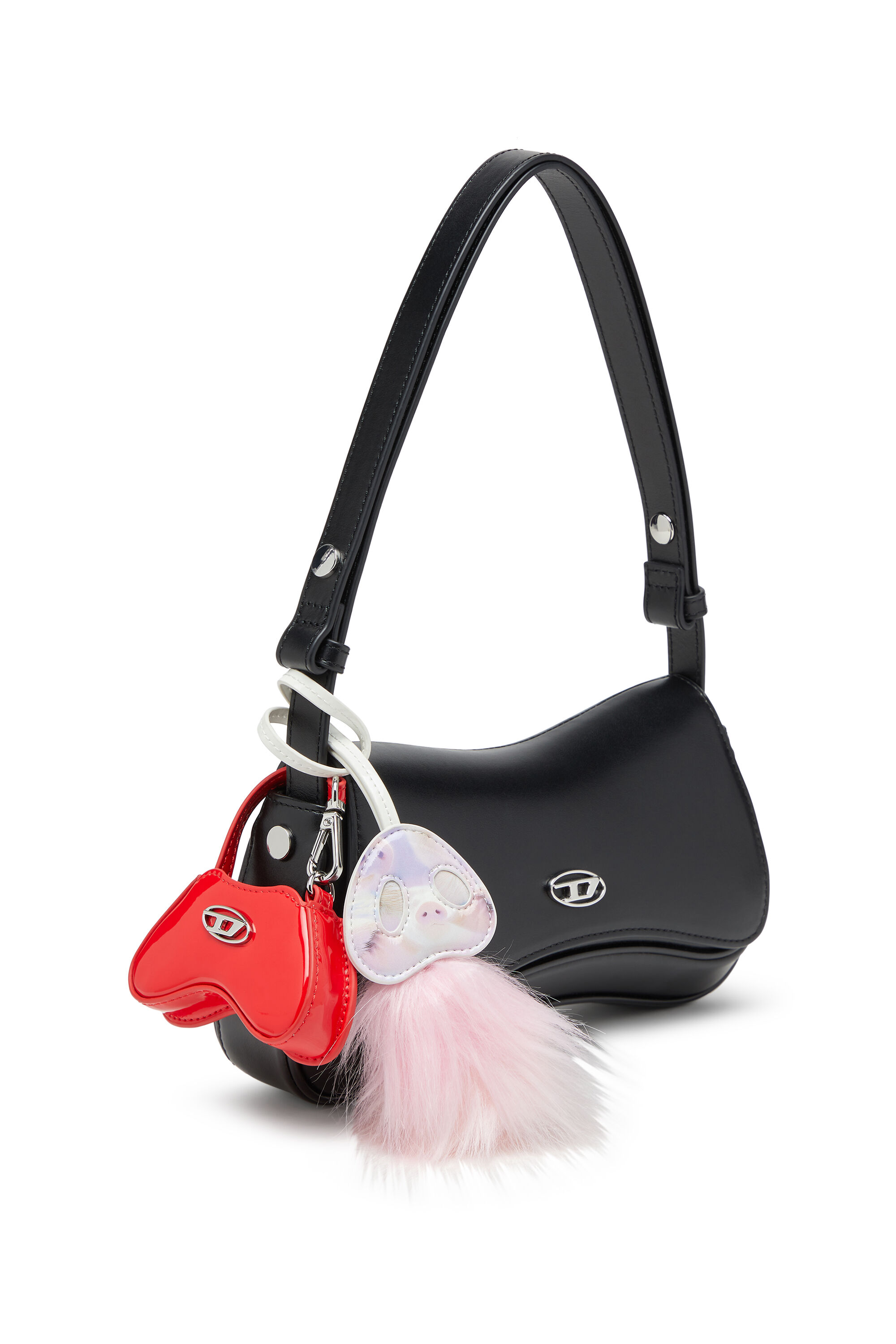 Diesel - PLAY CLUTCH, Woman's Play-Semi gloss leather shoulder bag in Black - 6