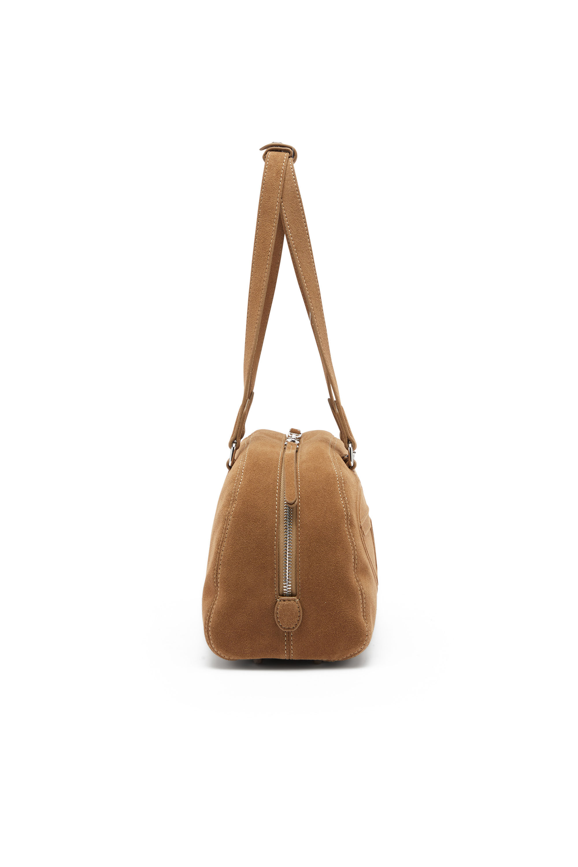 Diesel - 1DR DOME SHOULDER, Unisex's 1DR Dome-Suede shoulder bag with Oval D logo in Beige - 5