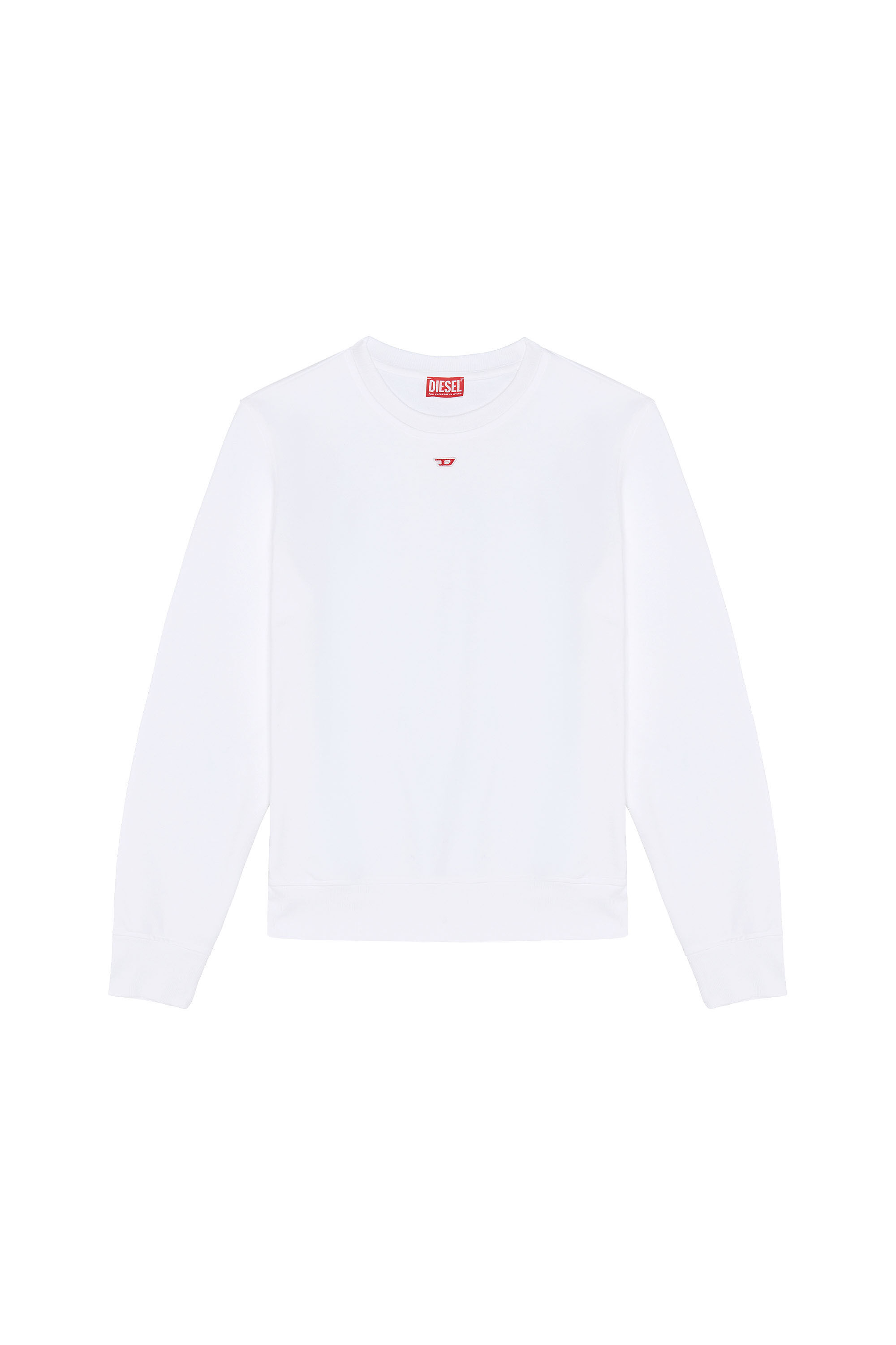 Diesel - S-GINN-D, Unisex Sweatshirt with mini D patch in White - Image 2