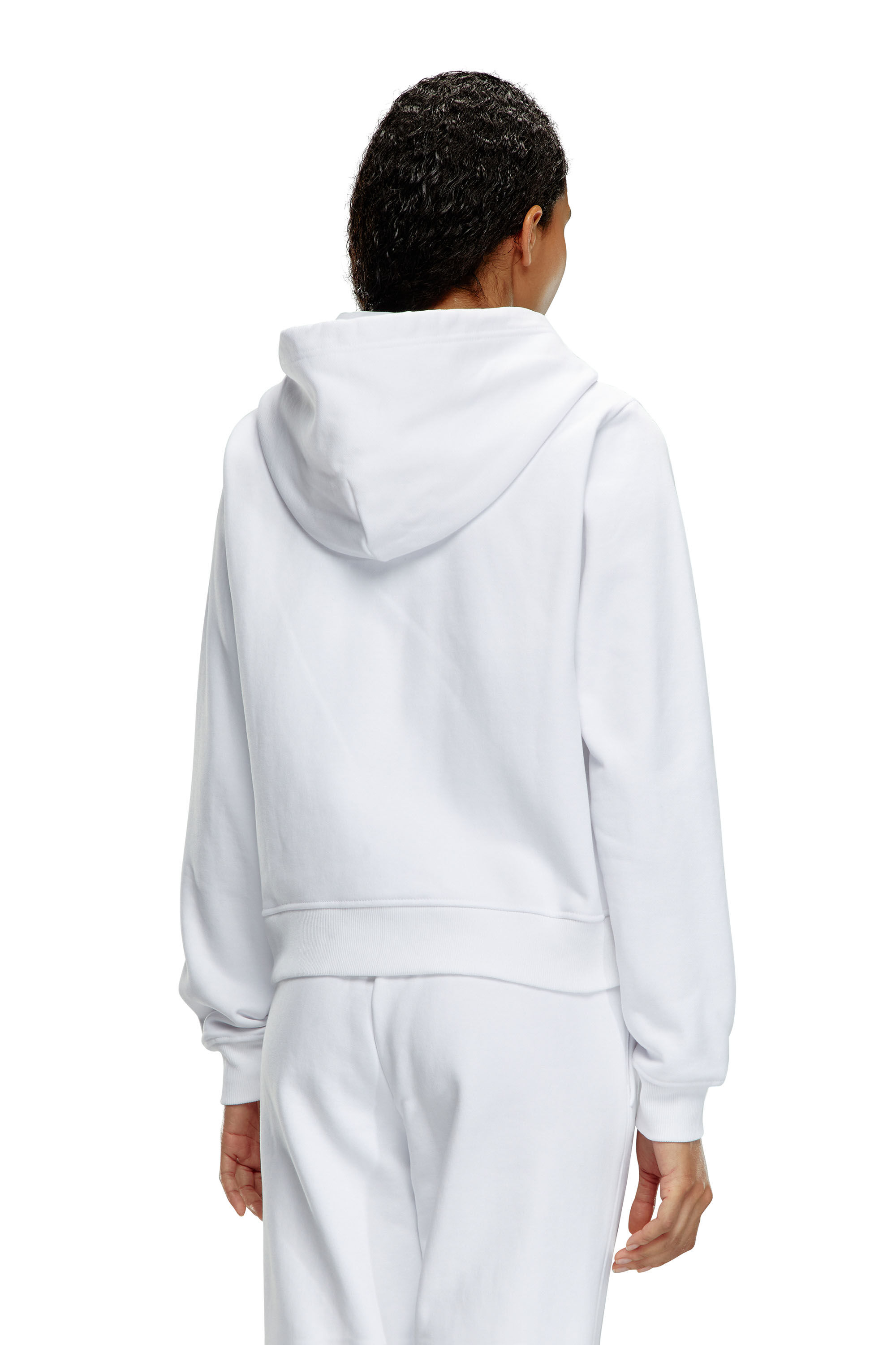 Diesel - F-REGGY-HOOD-ZIP-MICRODIV, Woman Hoodie with embroidered micro logo in White - Image 4