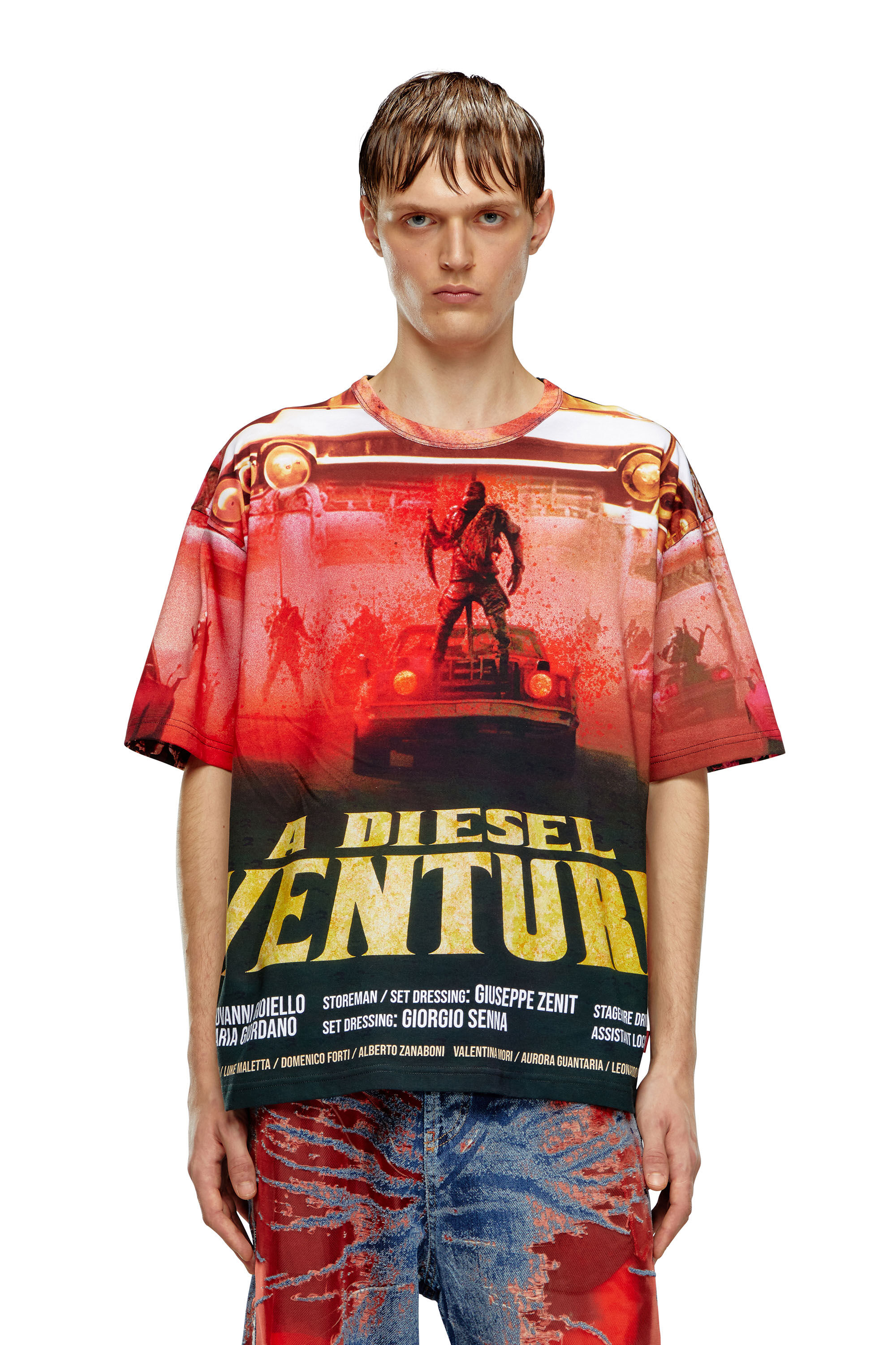 Diesel - T-BOXT-ADVENTURE, Man T-shirt with Diesel film print in Multicolor - Image 3