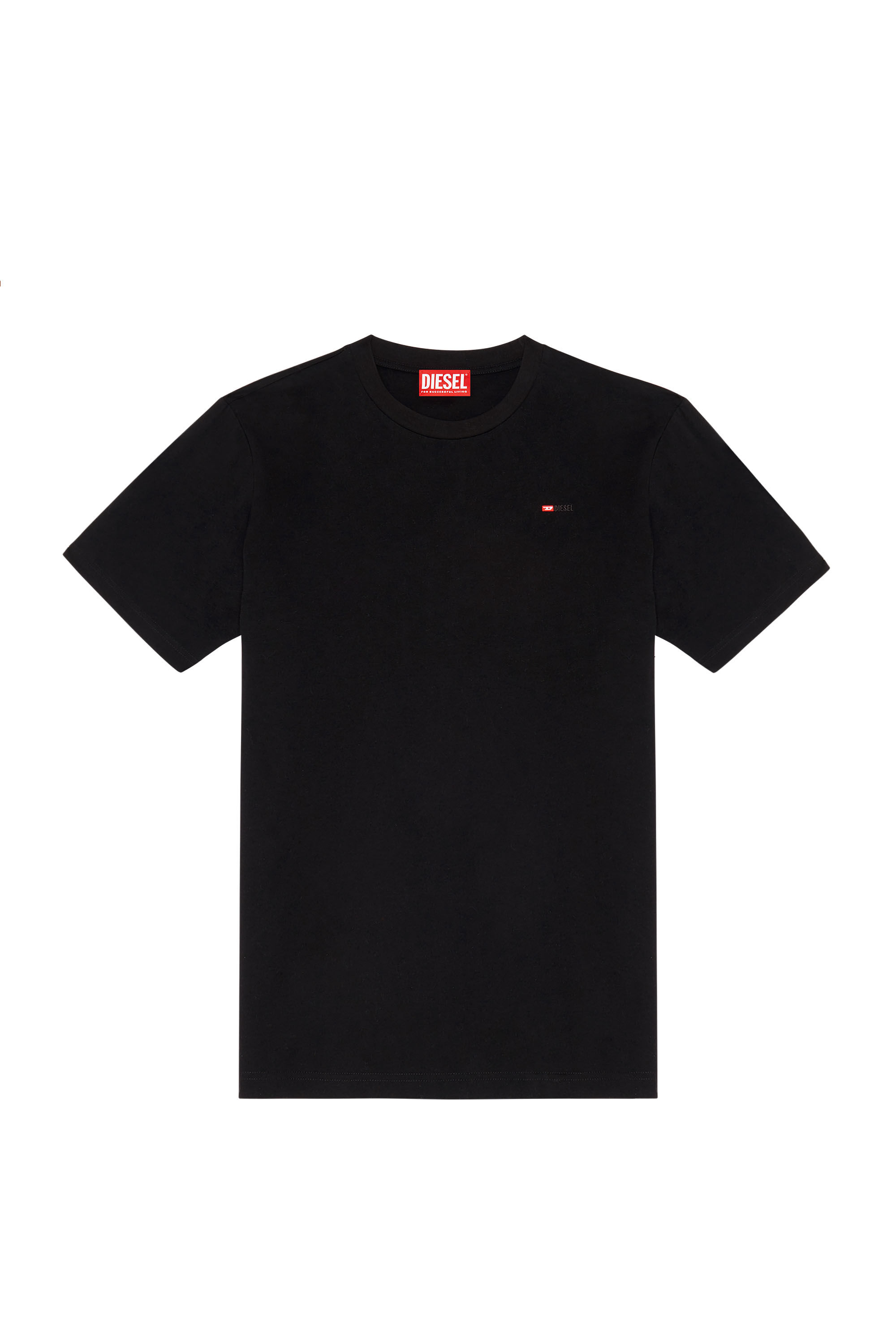 Diesel - T-JUST-MICRODIV, Man T-shirt with micro-embroidered logo in Black - Image 2