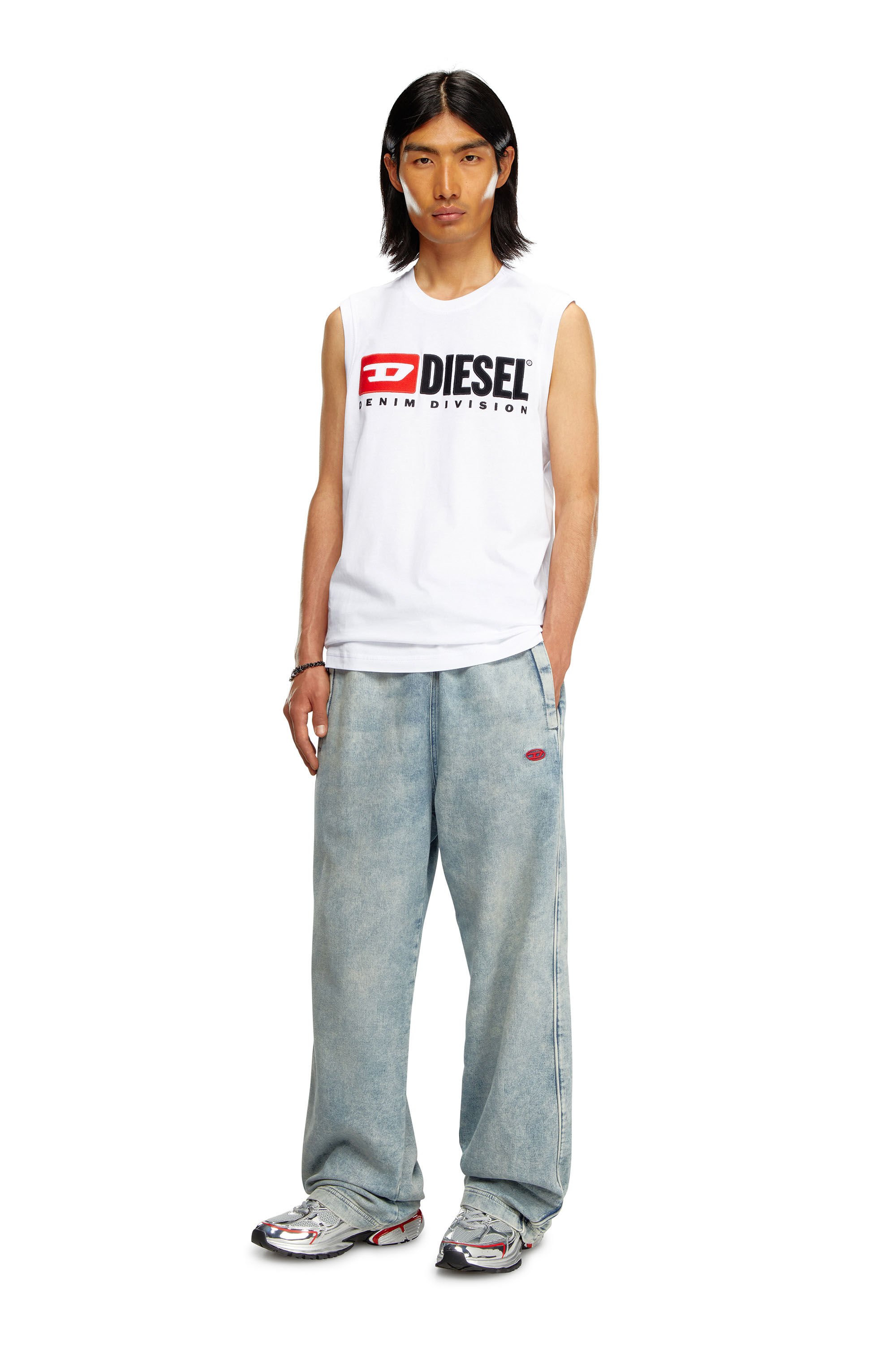 Diesel - T-ISCO-DIV, Man Tank top with chest logo print in White - Image 1