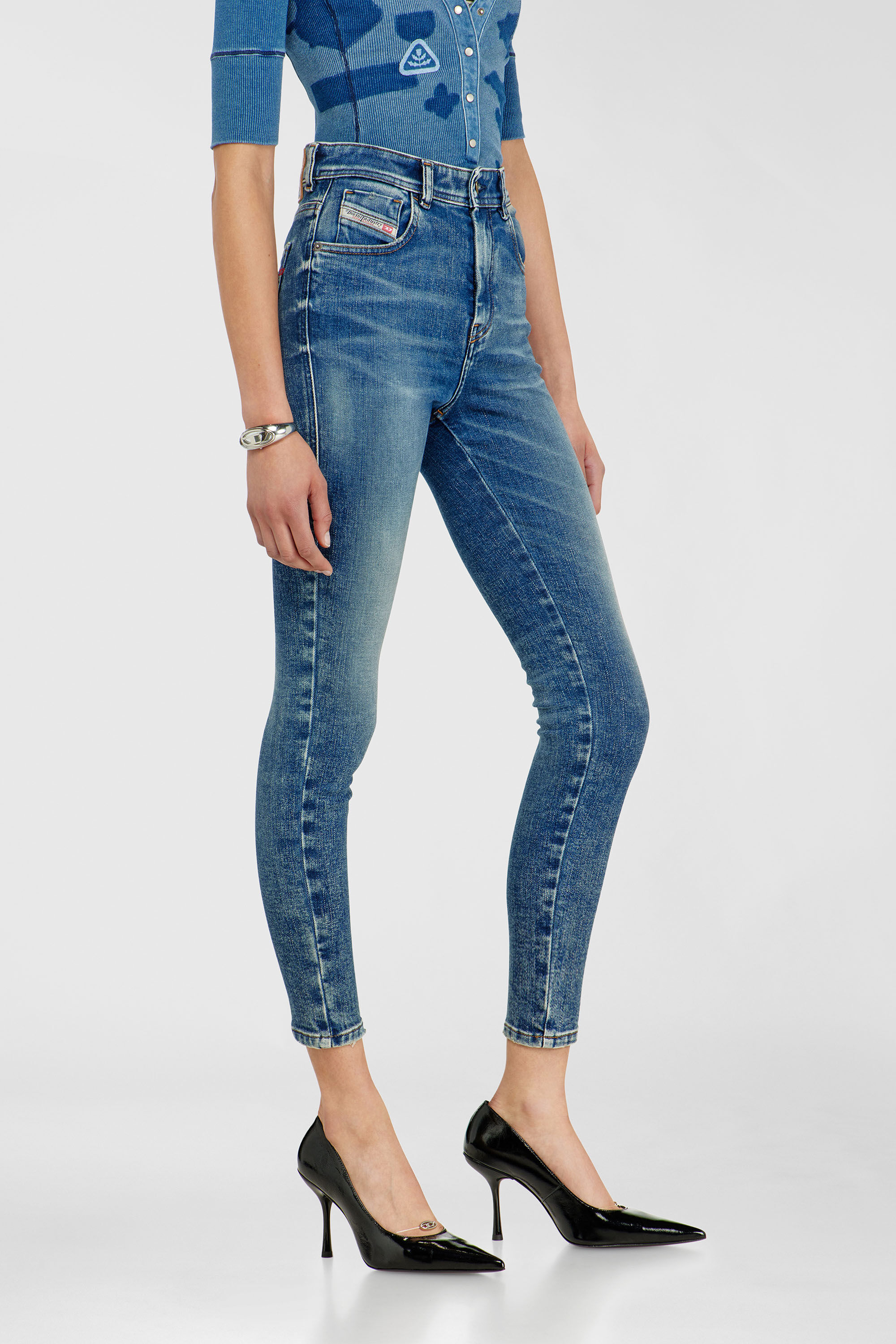Diesel - Woman's Skinny Jeans 1984 Slandy-High 09P72, Medium blue - 7