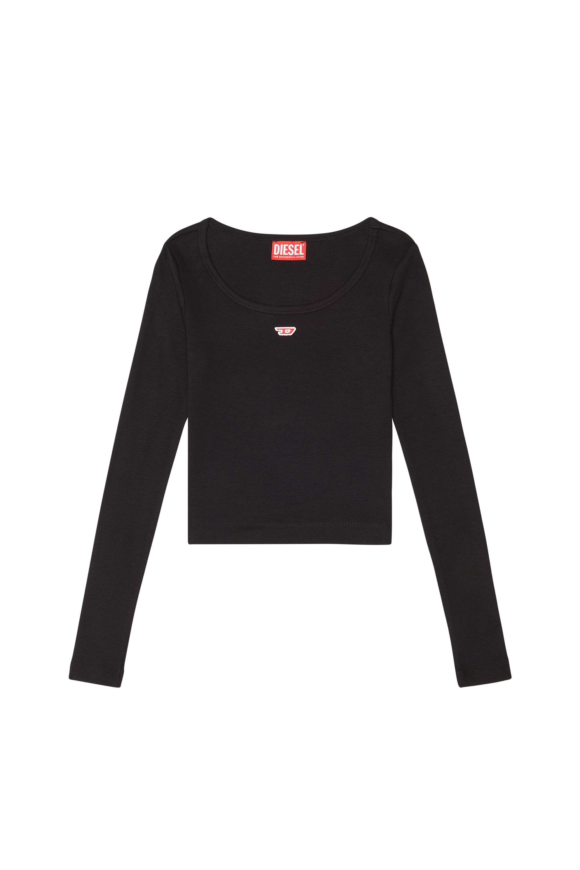 Diesel - T-BALLET-D, Woman Long-sleeve top with embroidered D patch in Black - Image 2