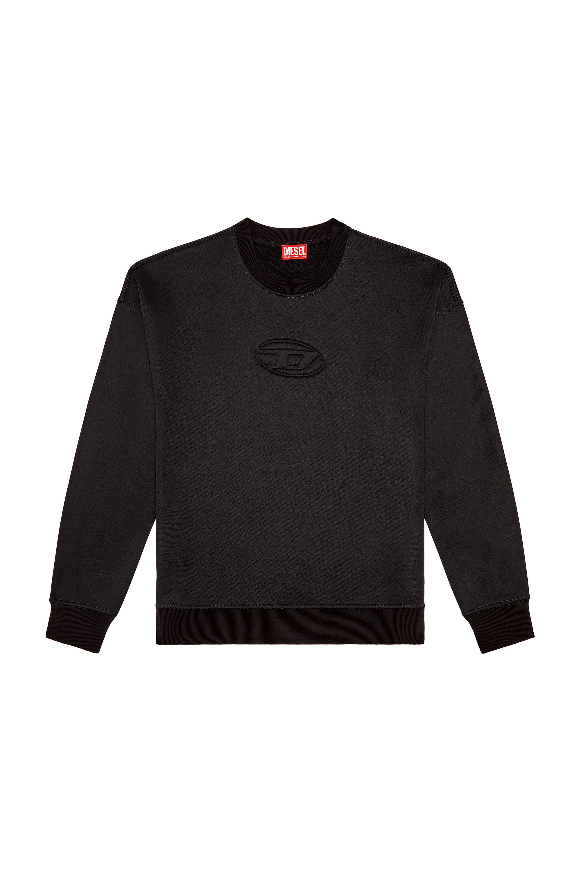 Diesel - S-ROBY-N1, Man Sweatshirt with embossed Oval D logo in Black - Image 2