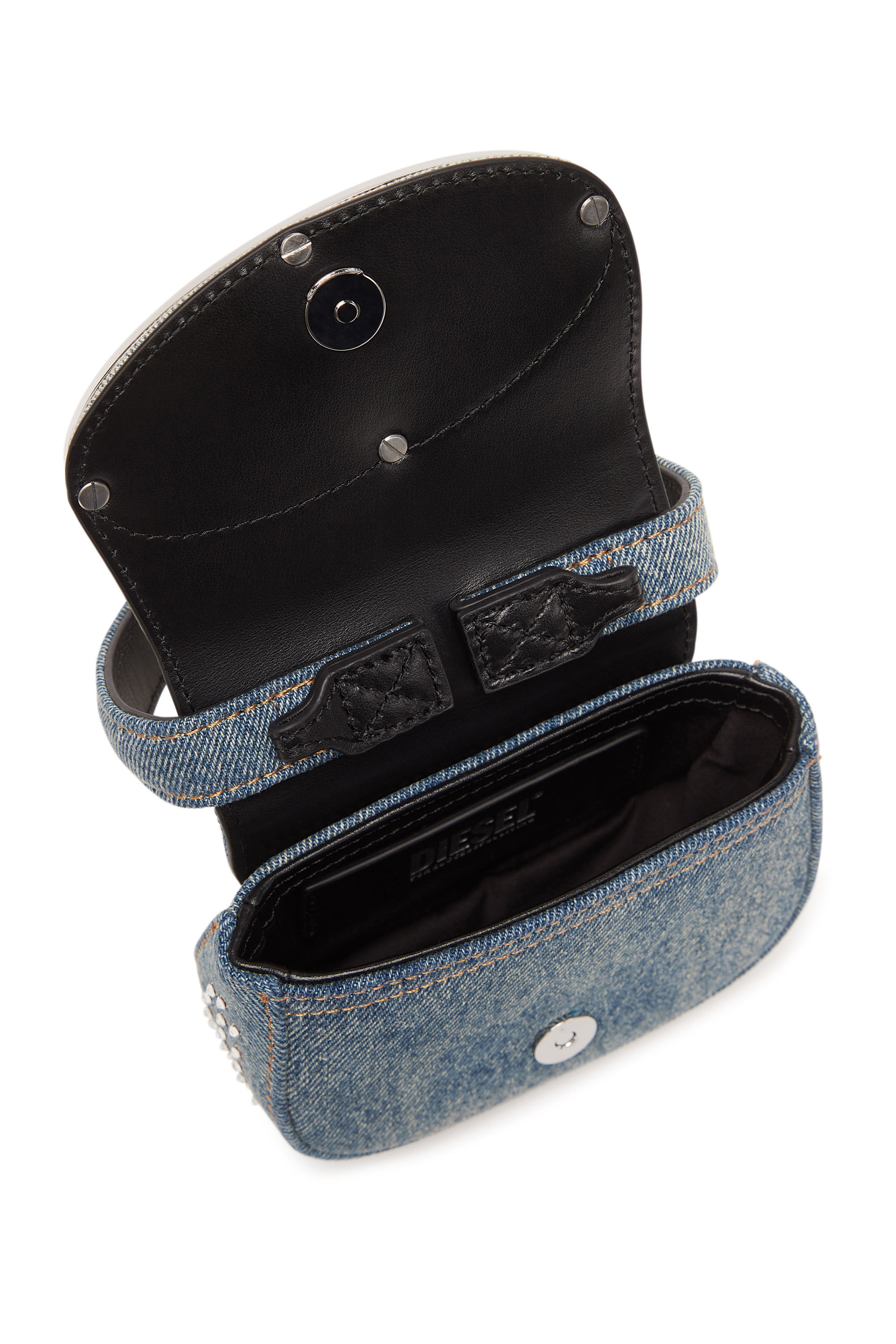 Diesel - 1DR XS, Woman 1DR XS - Iconic mini bag in denim and crystals in Blue - Image 5