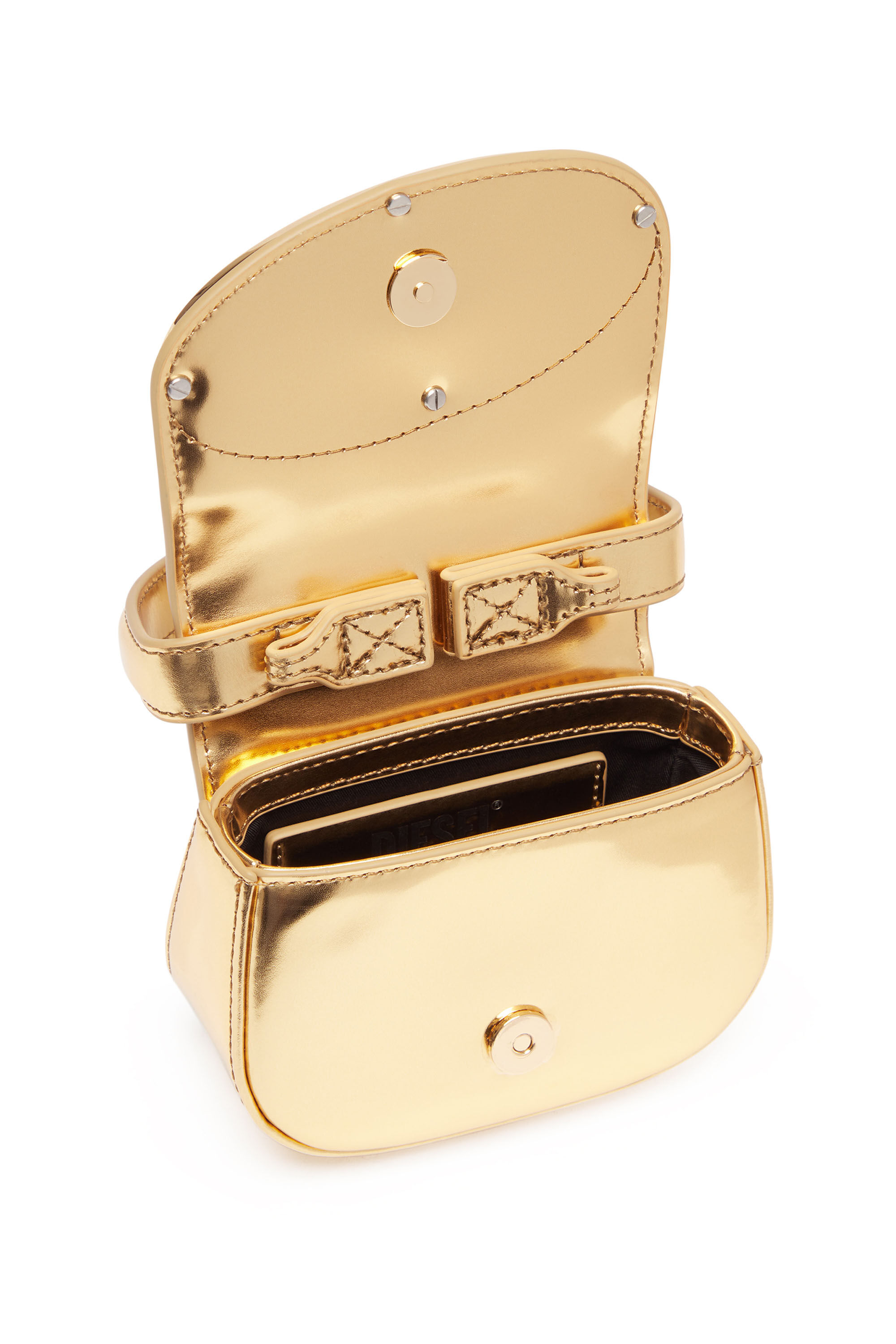 Diesel - 1DR-XS-S, Woman 1DR-XS-S-Iconic mini bag in mirrored leather in Oro - Image 5