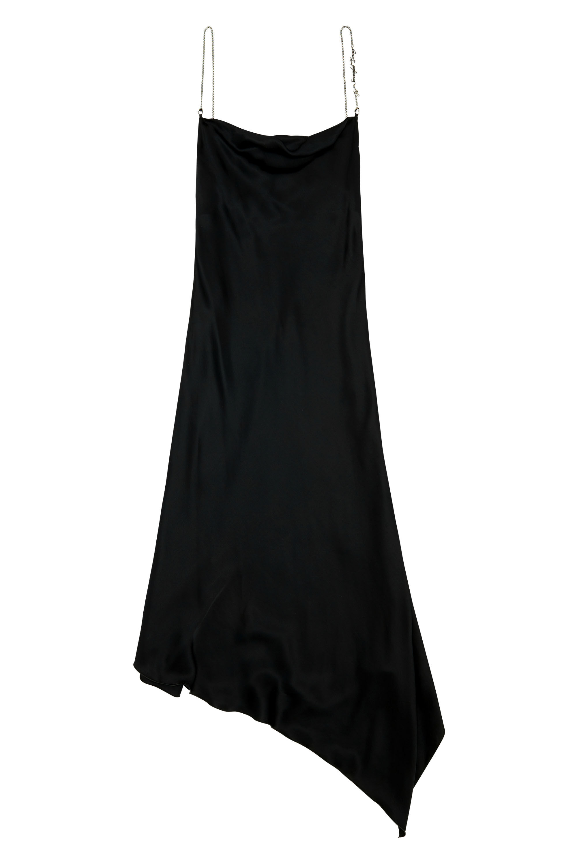 Diesel - D-MINT, Woman Satin slip dress with chain straps in Black - Image 2