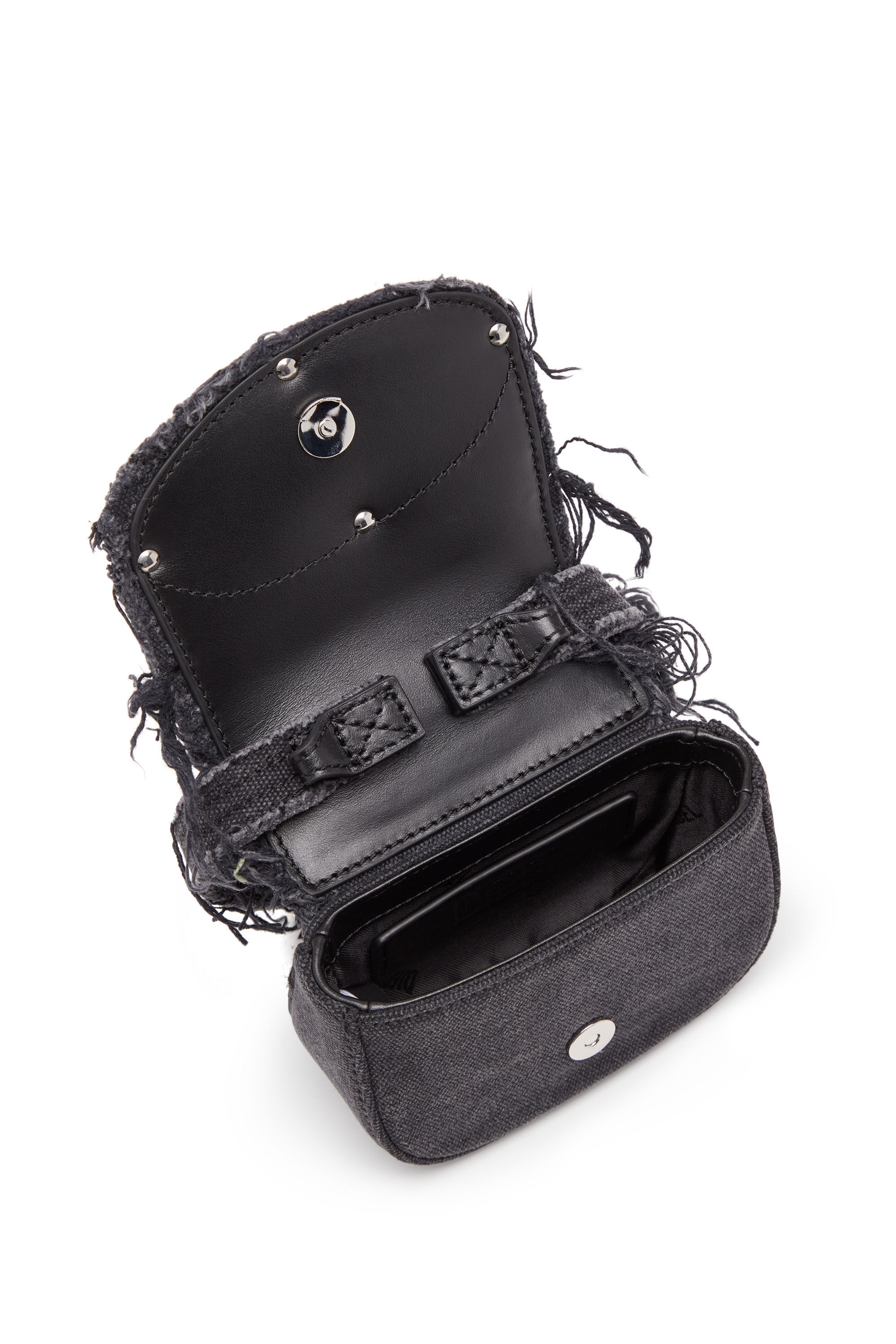 Diesel - 1DR XS, Woman 1DR XS-Iconic mini bag in canvas and leather in Black - Image 5