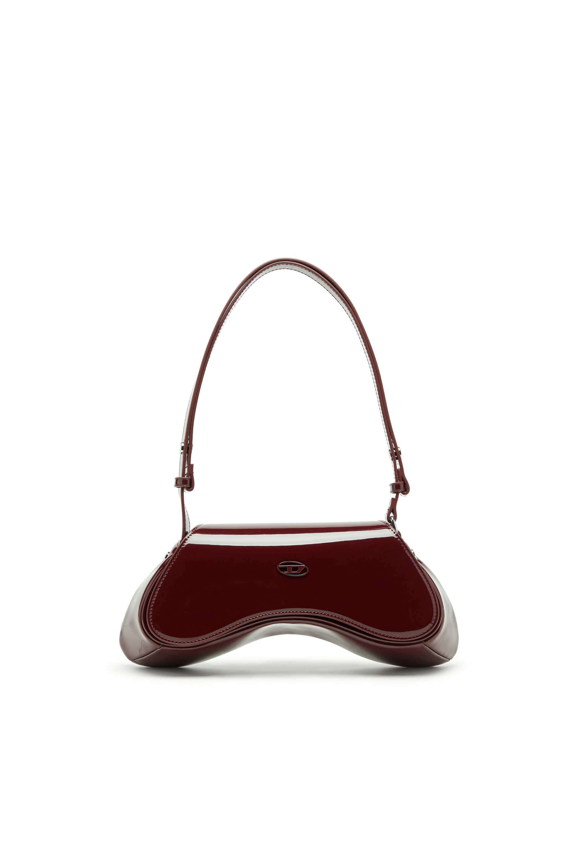 Diesel - PLAY CROSSBODY, Woman's Play-Crossbody bag in glossy PU in Burgundy - 1