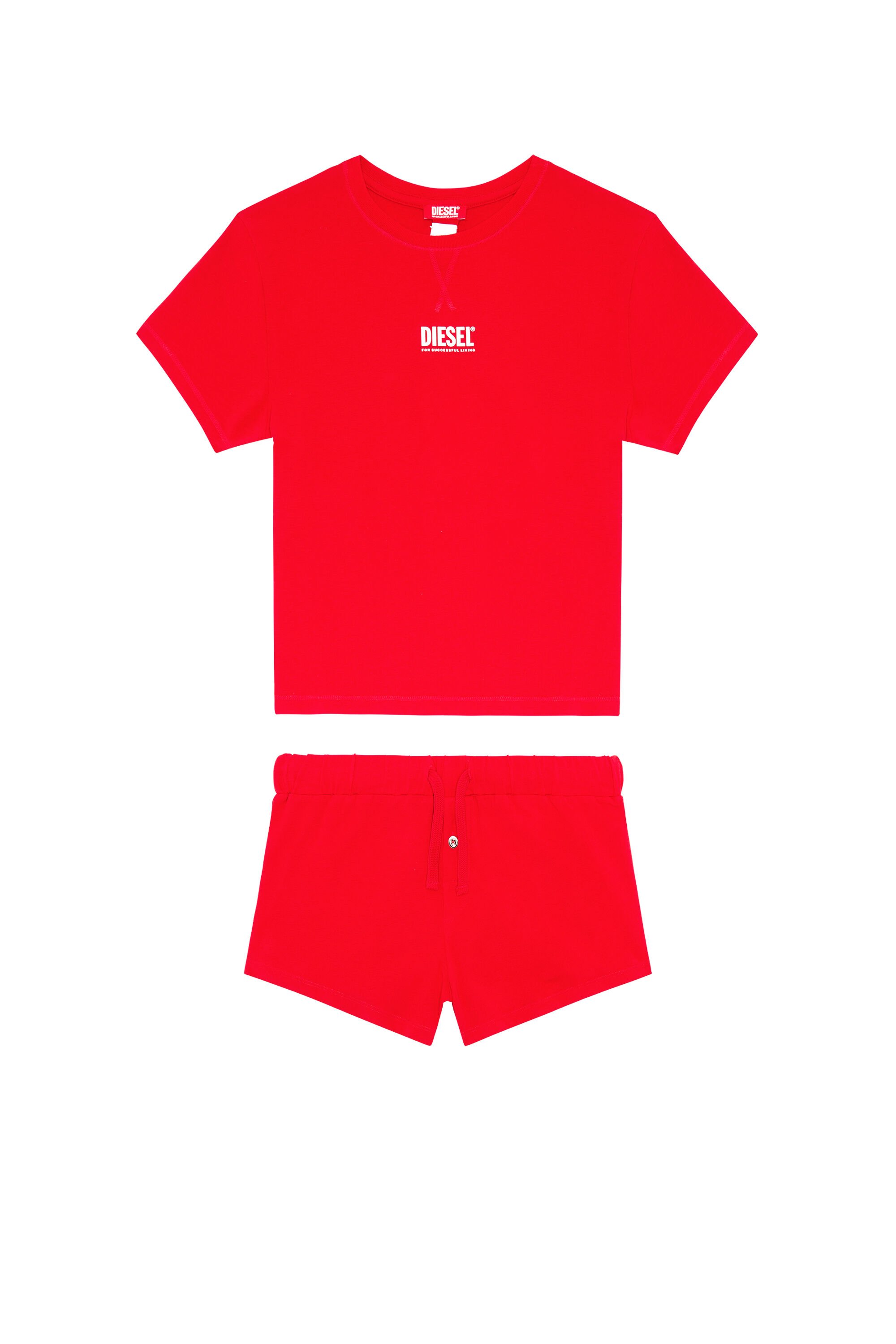 Diesel - UFSET-SYLVIE, Woman Pyjama set in stretch cotton in Red - Image 2