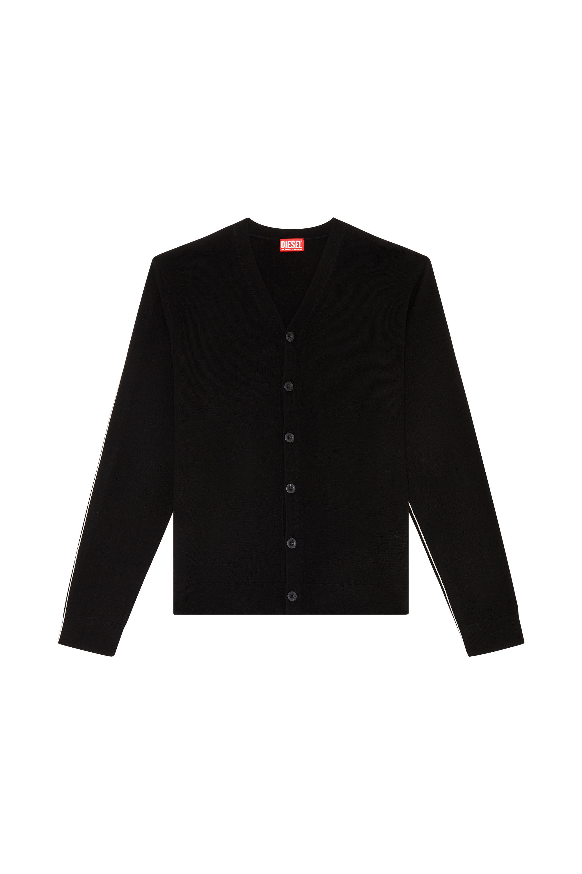 Diesel - K-ZANTE, Man Cardigan with contrast piping in Black - Image 2