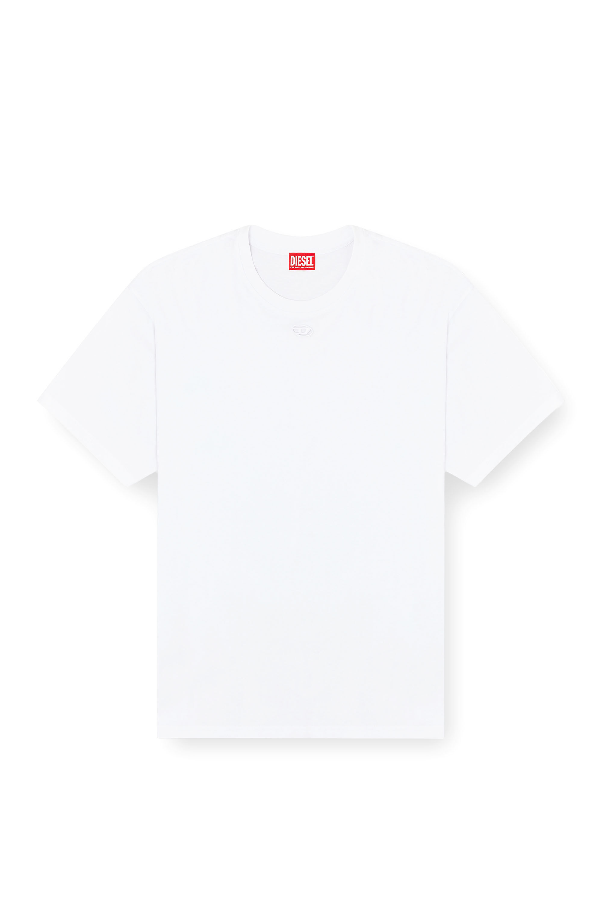 Diesel - T-BOXT-DCO, Man's Relaxed cotton T-shirt with Oval D embroidery in White - 2